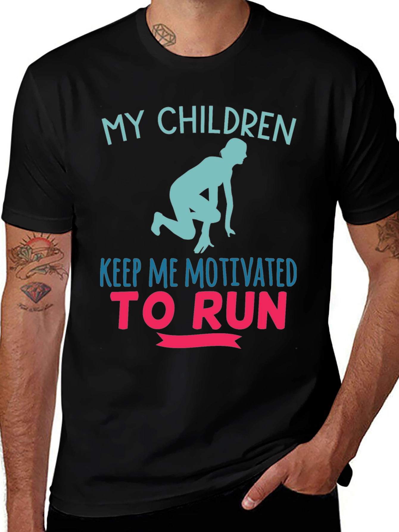 Variant 24 of My Children Motivate Me to Run Graphic T-Shirt
