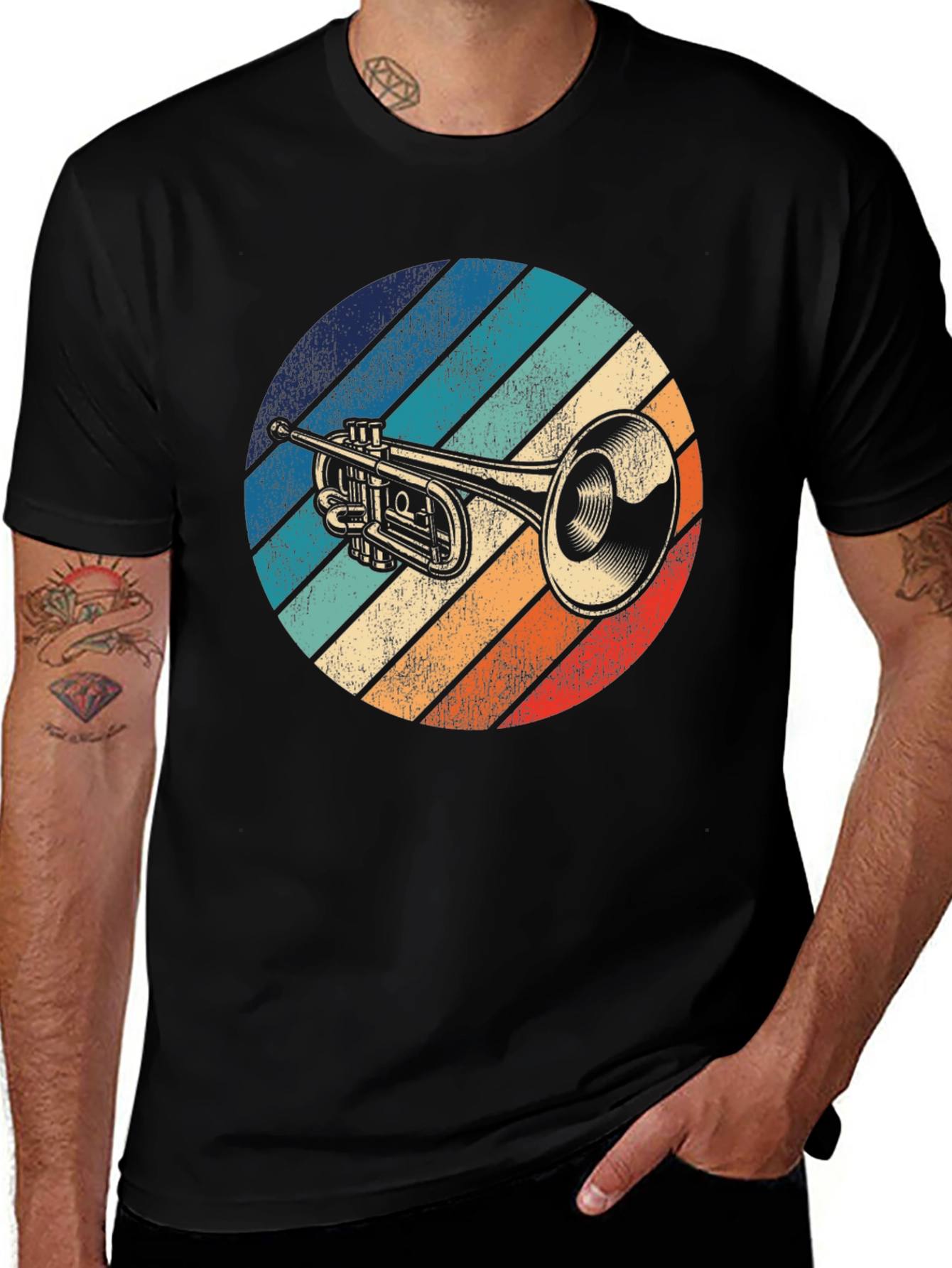 Variant 13 of Retro Trumpet Graphic T-Shirt - Music Lover Tee