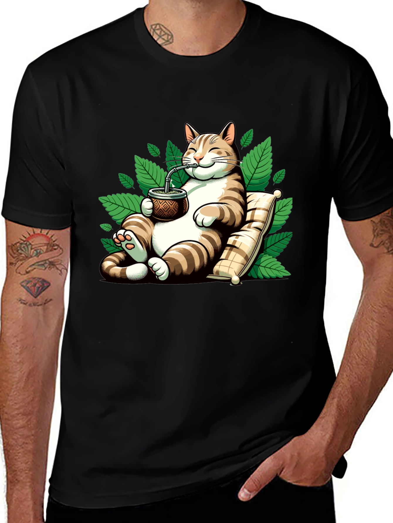Variant 25 of Chill Cat Mate T-Shirt - Relaxed Feline Vibes