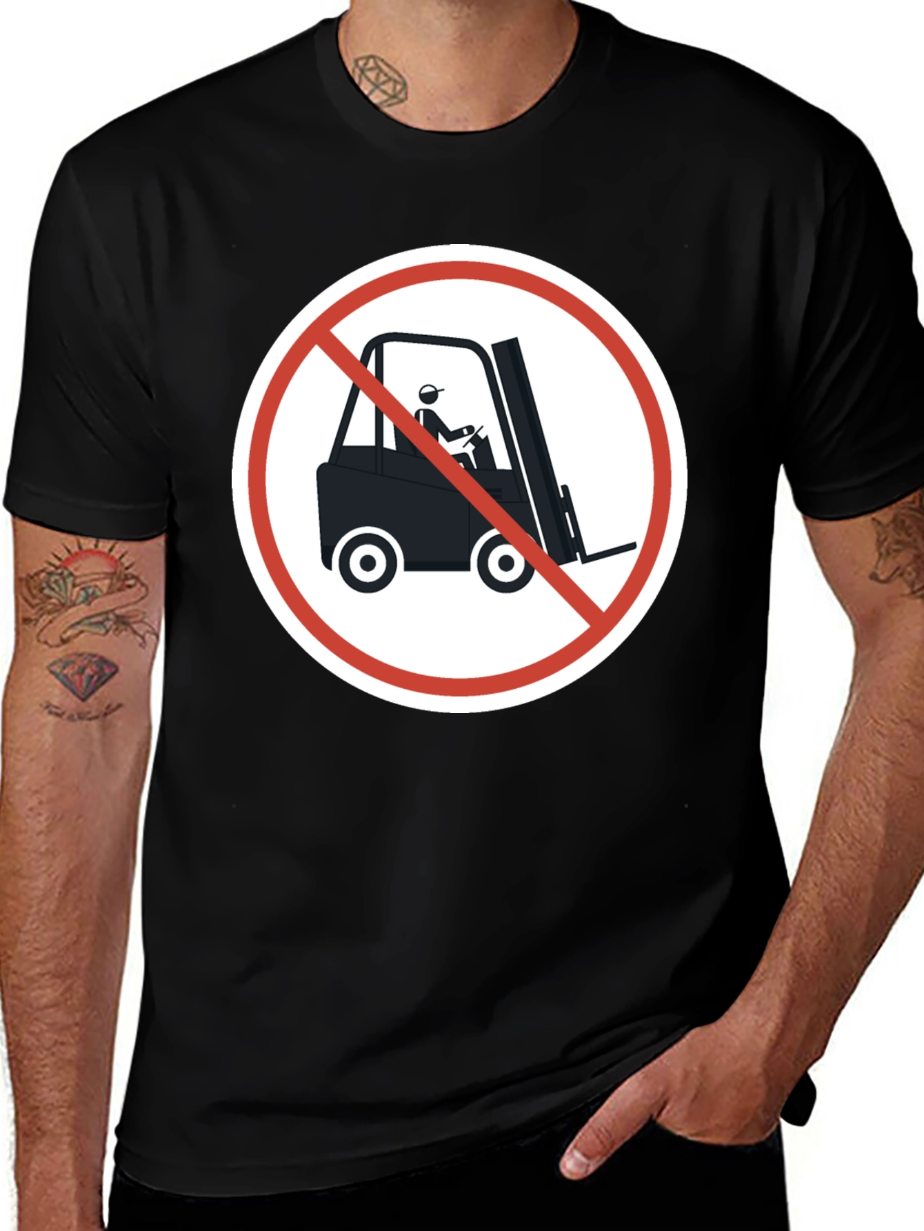 Variant 23 of No Forklifts T-Shirt - Forbidden Vehicle Funny Tee
