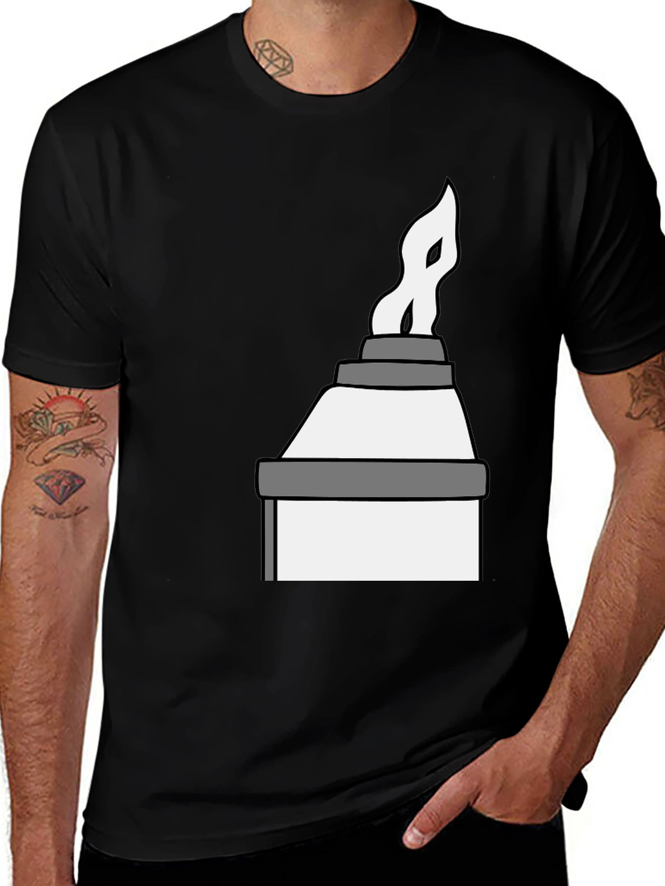 Black Cartoon Incinerator Graphic Tee main image