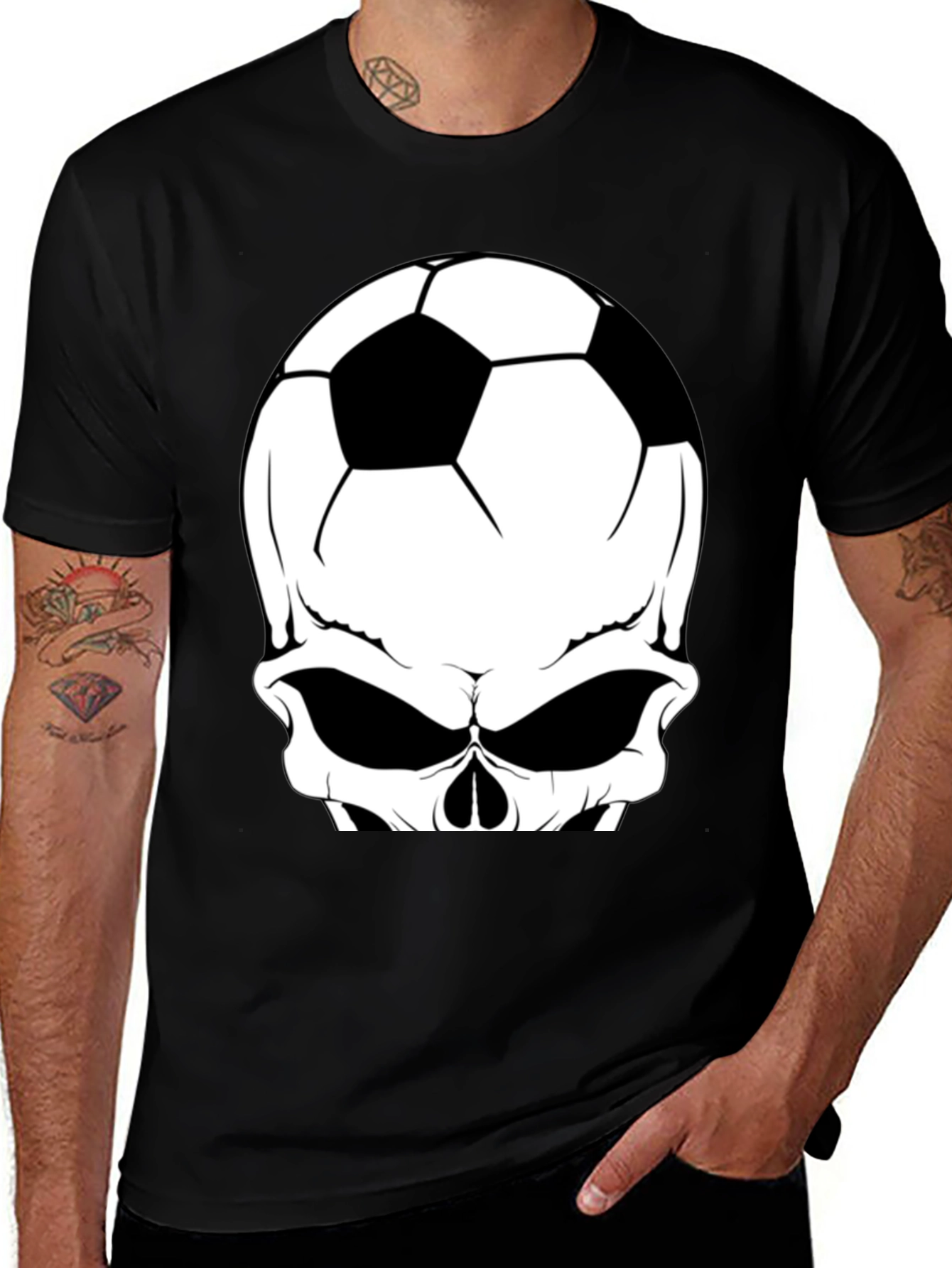 Variant 10 of Skull Soccer Graphic T-Shirt