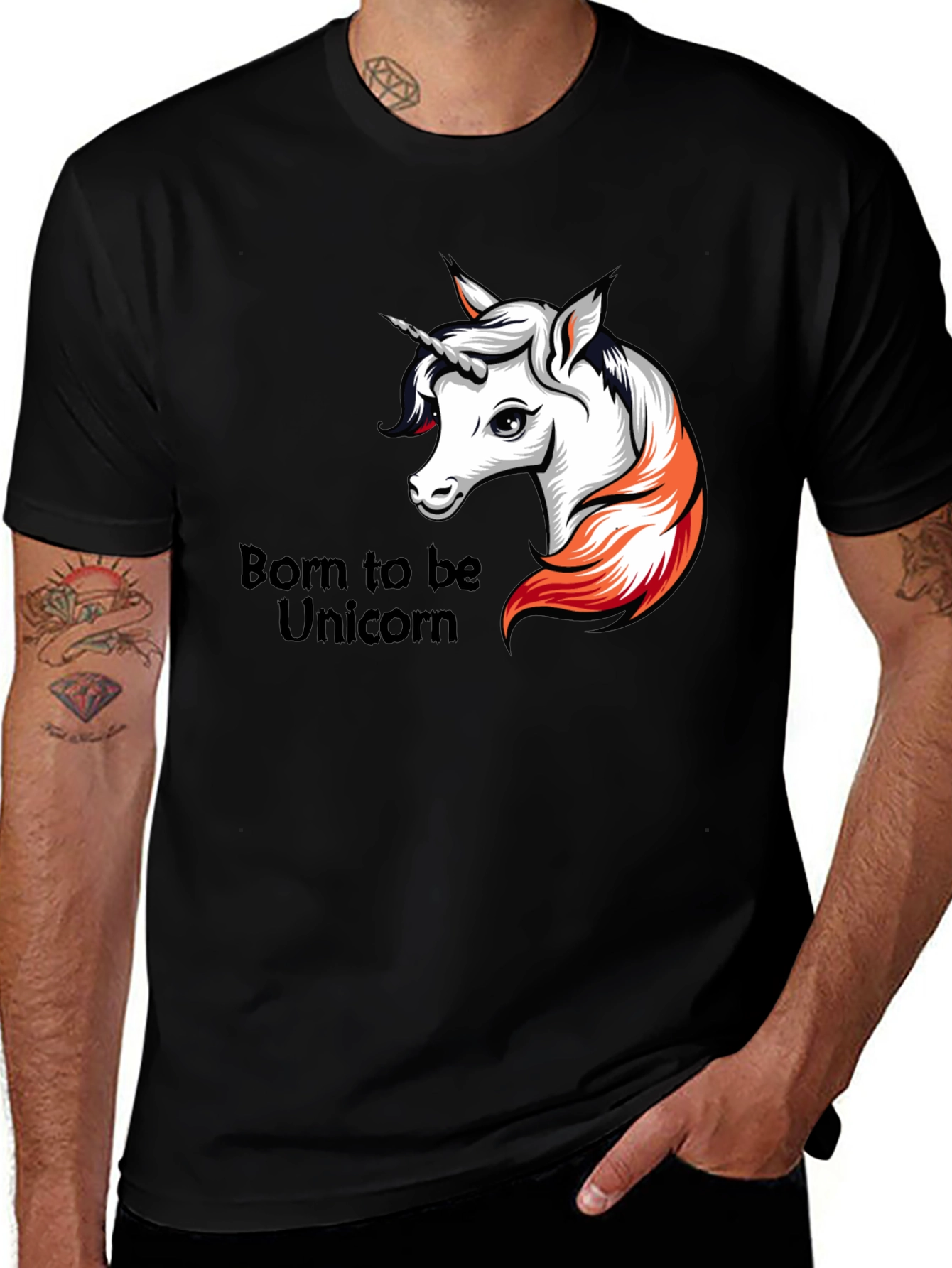 Variant 10 of Born to be Unicorn Black T-Shirt
