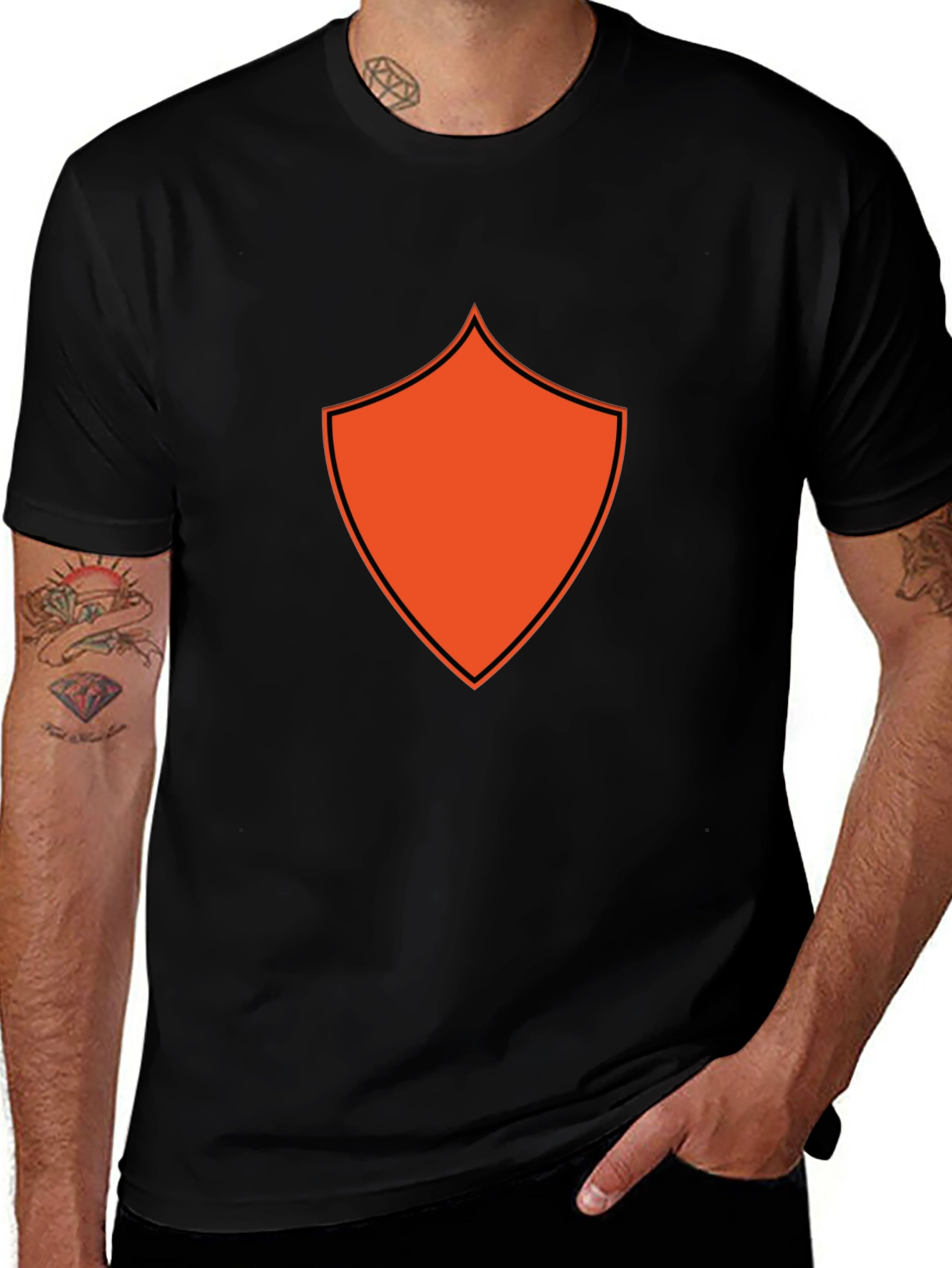 Variant 6 of Bold Shield Graphic Black T-Shirt