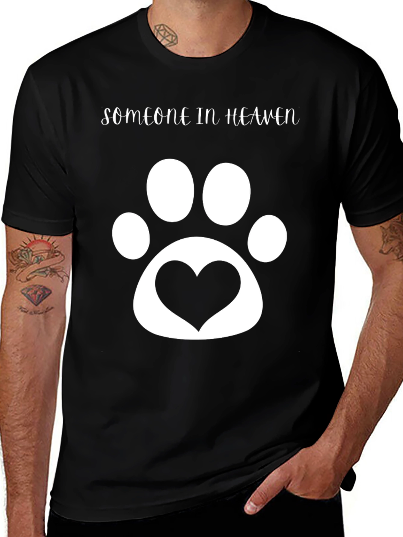 Variant 25 of Someone In Heaven Pet Paw Print Heart T-Shirt