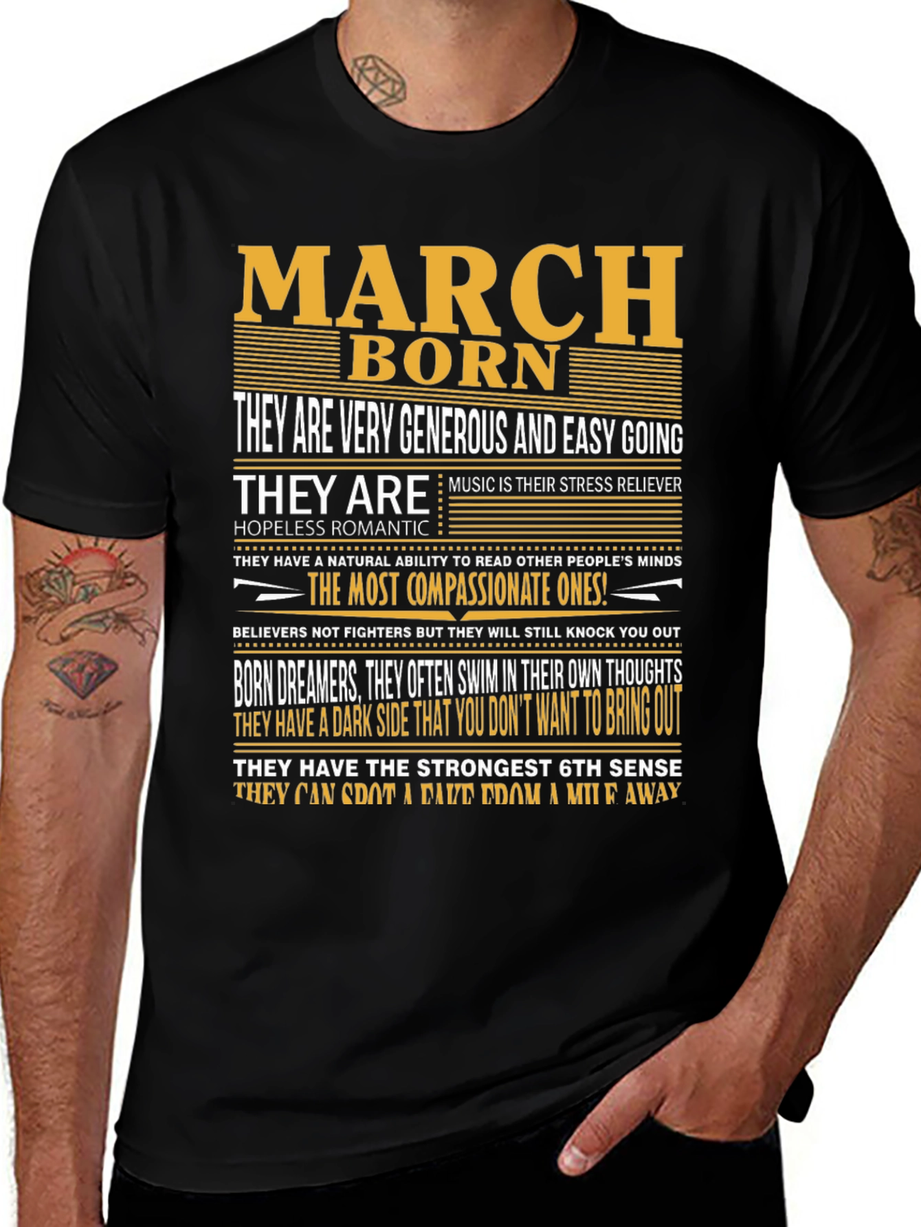March Born Zodiac T-Shirt