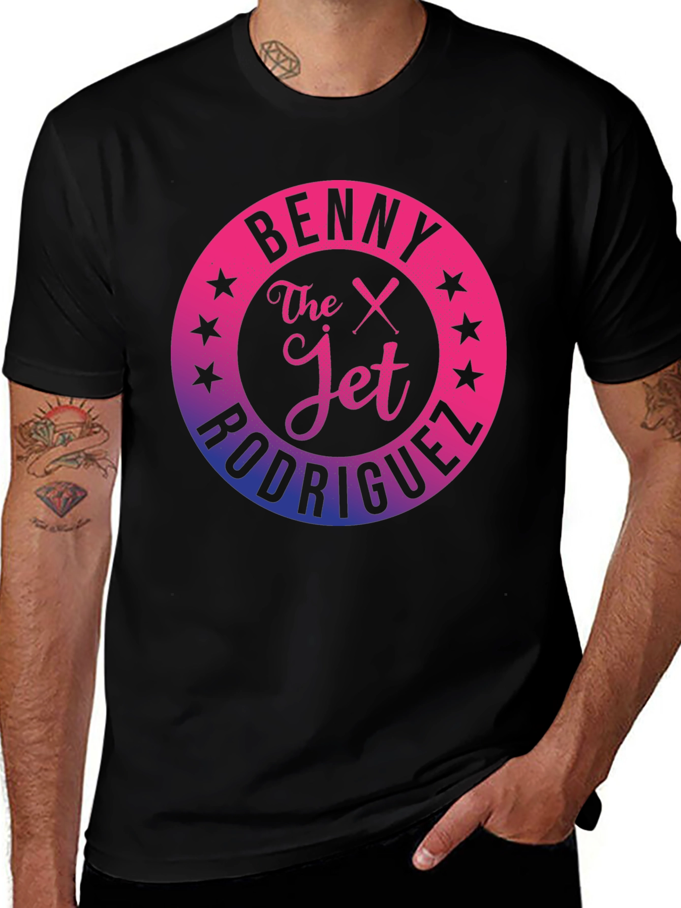 Variant 6 of Benny "The Jet" Rodriguez Gradient Graphic T-Shirt