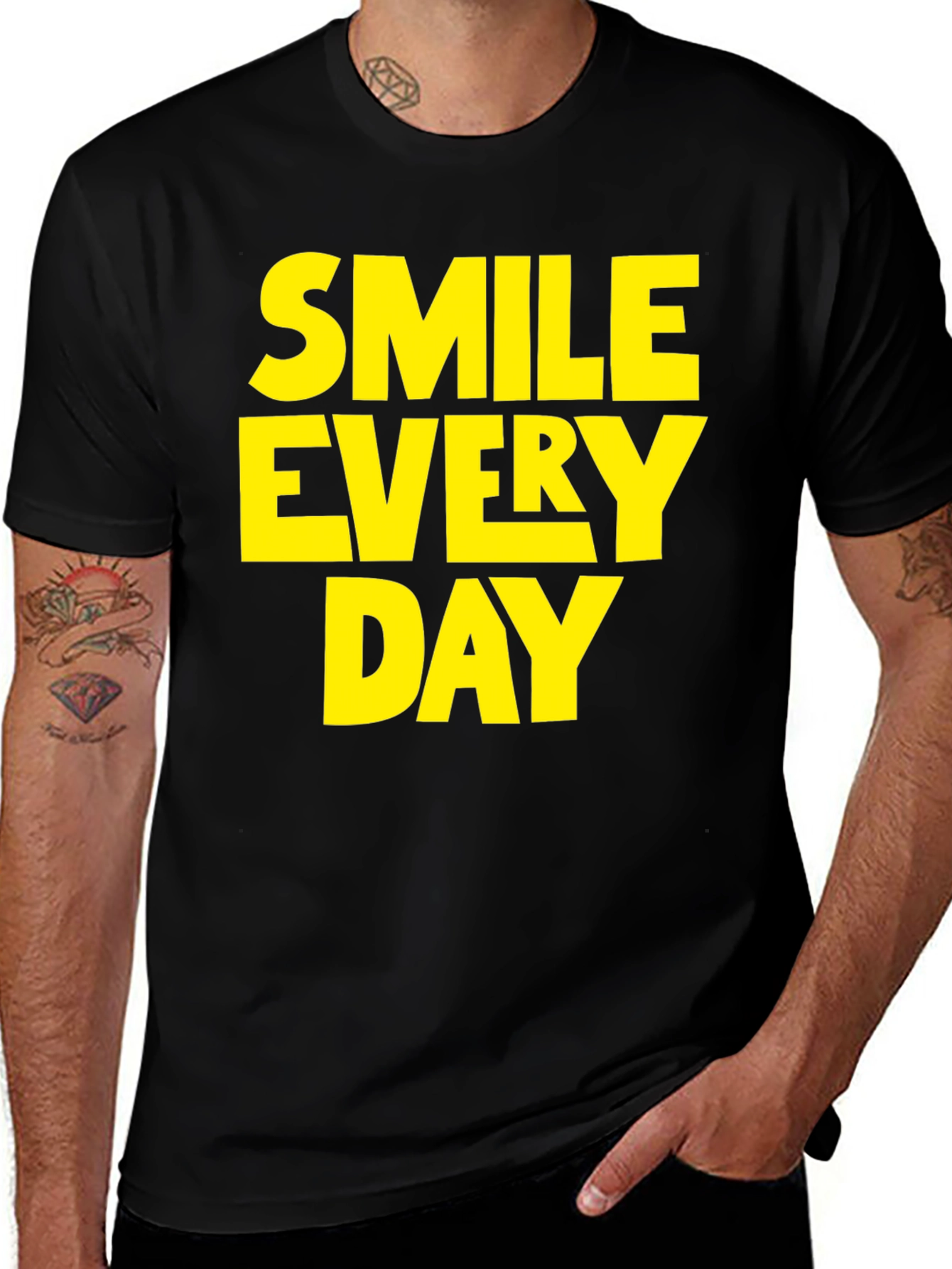 Variant 5 of Smile Everyday Graphic Tee - Black