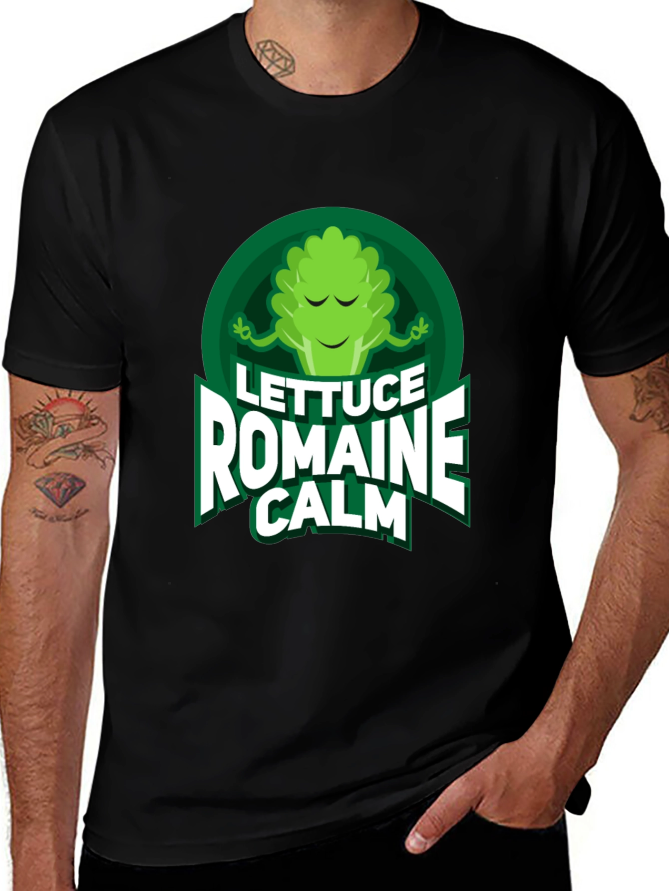 Variant 13 of Lettuce Romaine Calm T-Shirt - Funny Vegan Tee