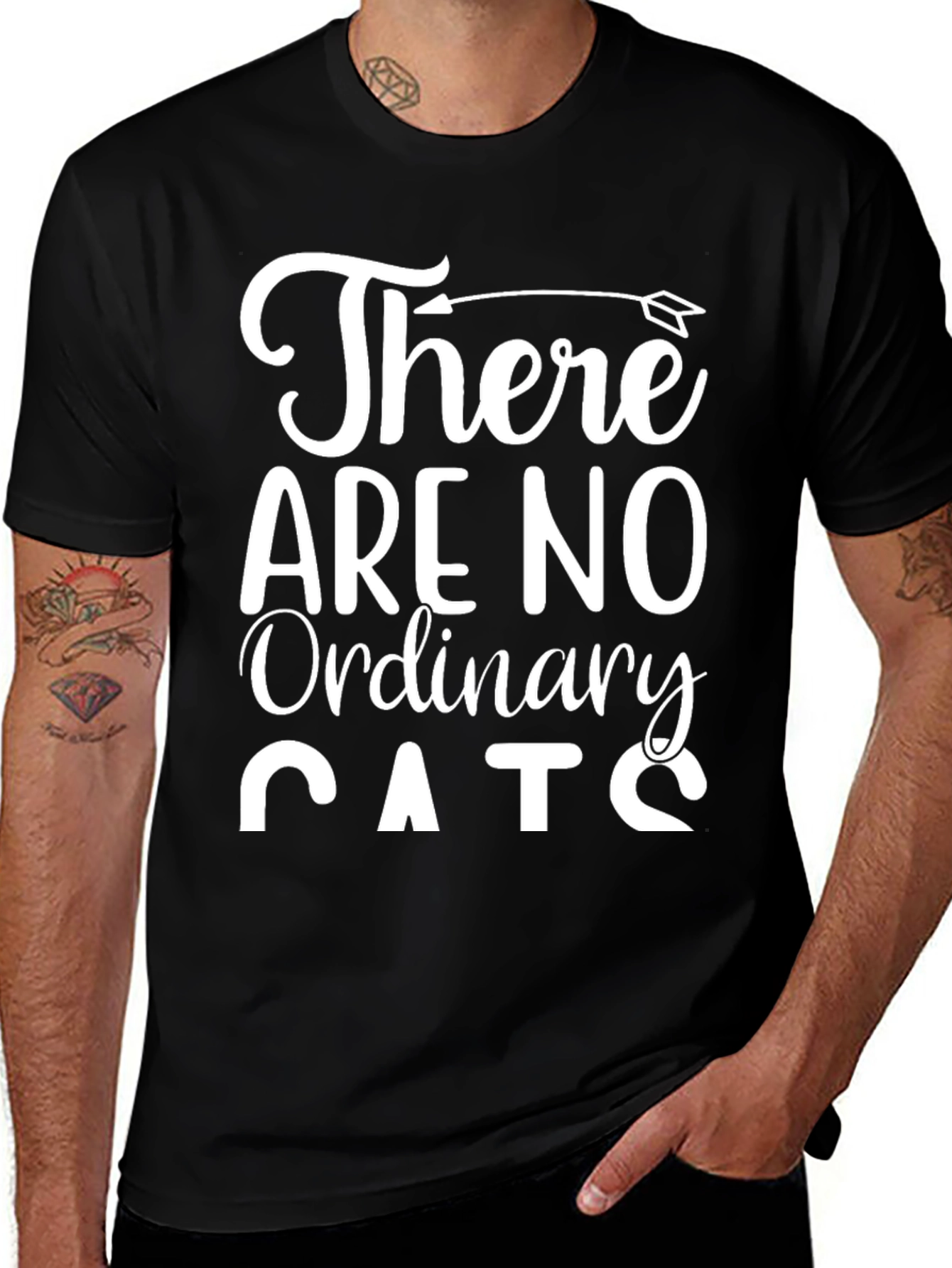 Variant 7 of There Are No Ordinary Cats Black T-Shirt