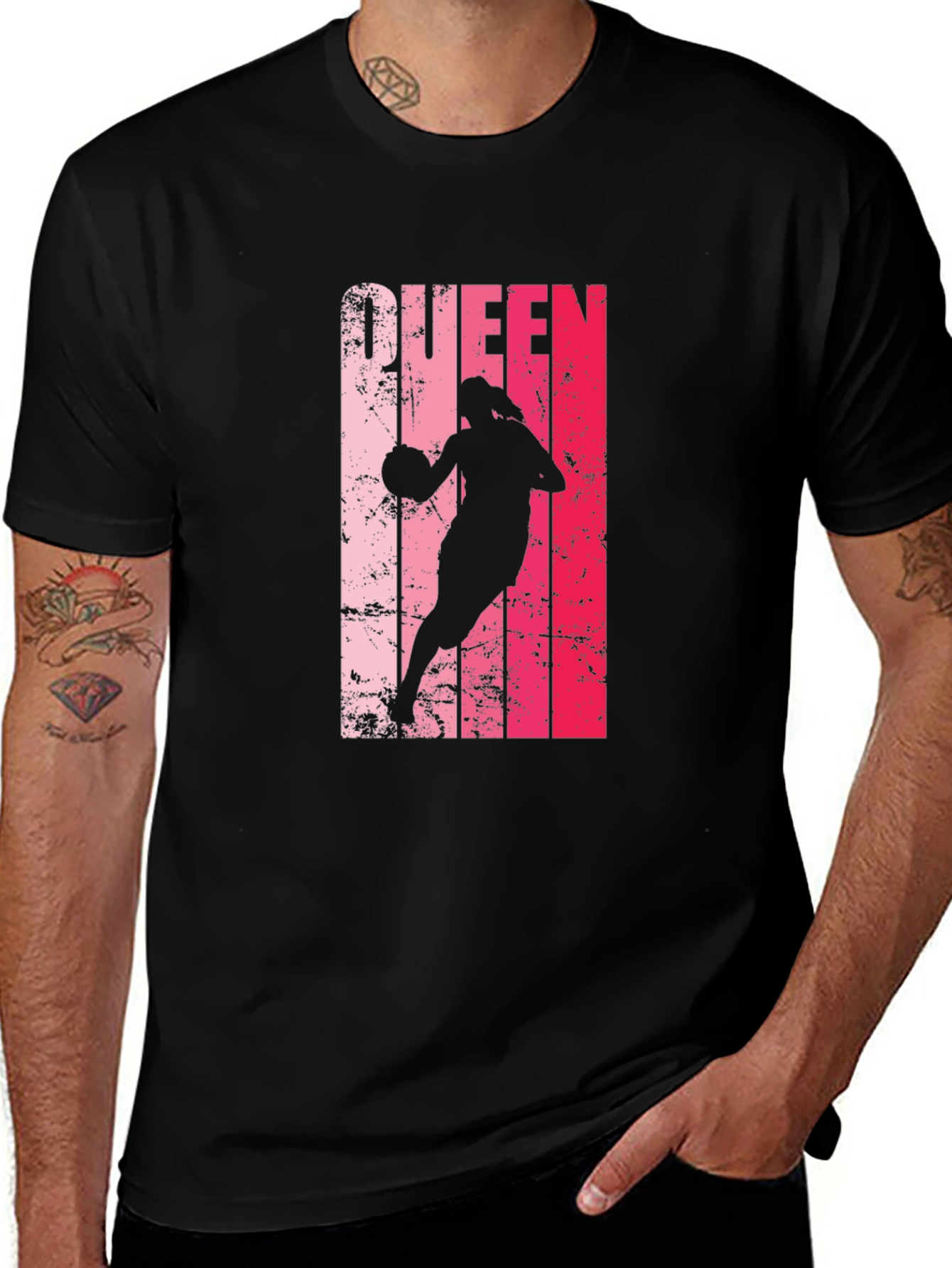 Variant 2 of Basketball Queen Graphic Tee - Black Cotton T-Shirt
