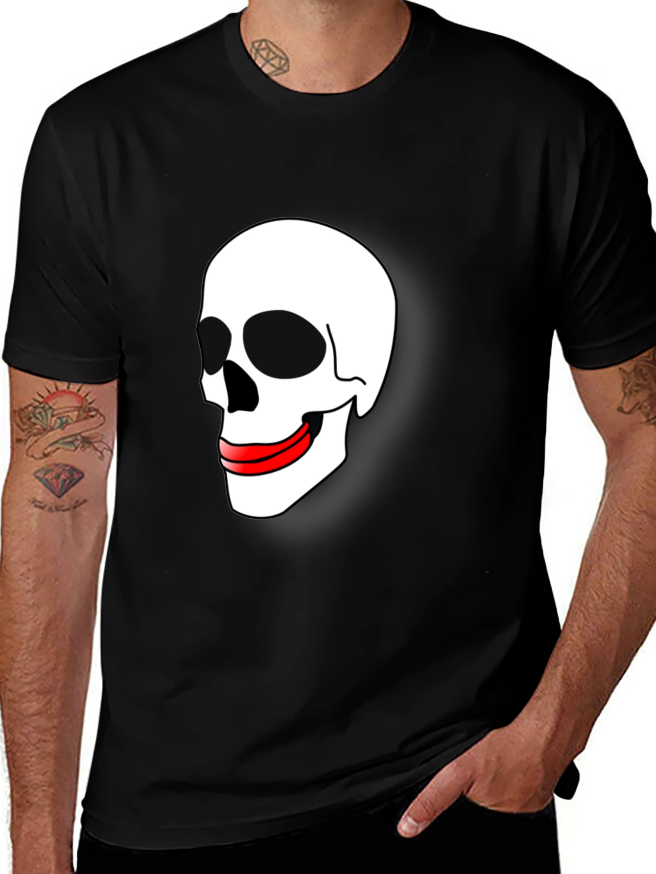 Variant 10 of Skull Graphic T-Shirt - Black Cotton Tee