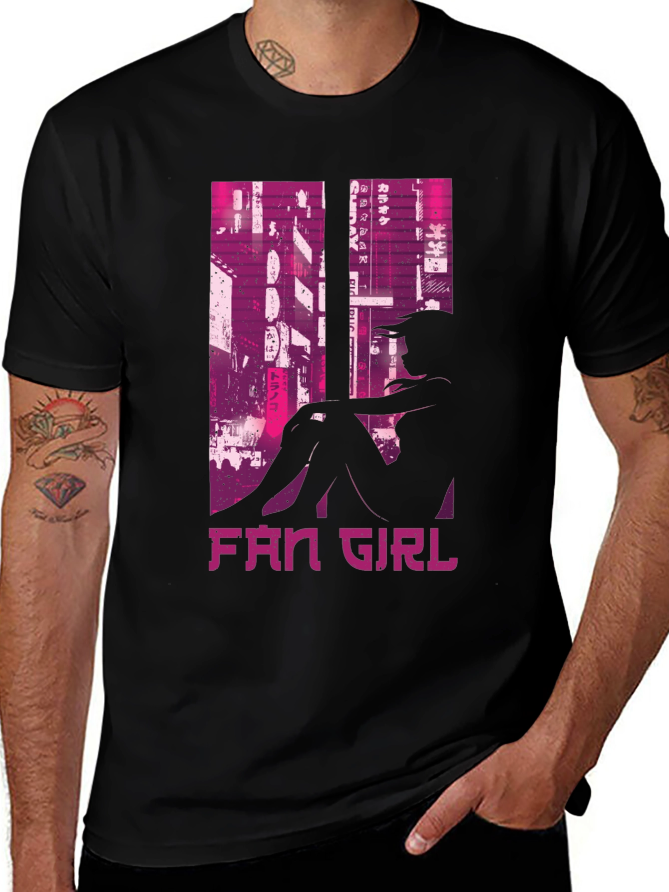Variant 11 of Fan Girl T-Shirt - Cyberpunk Style