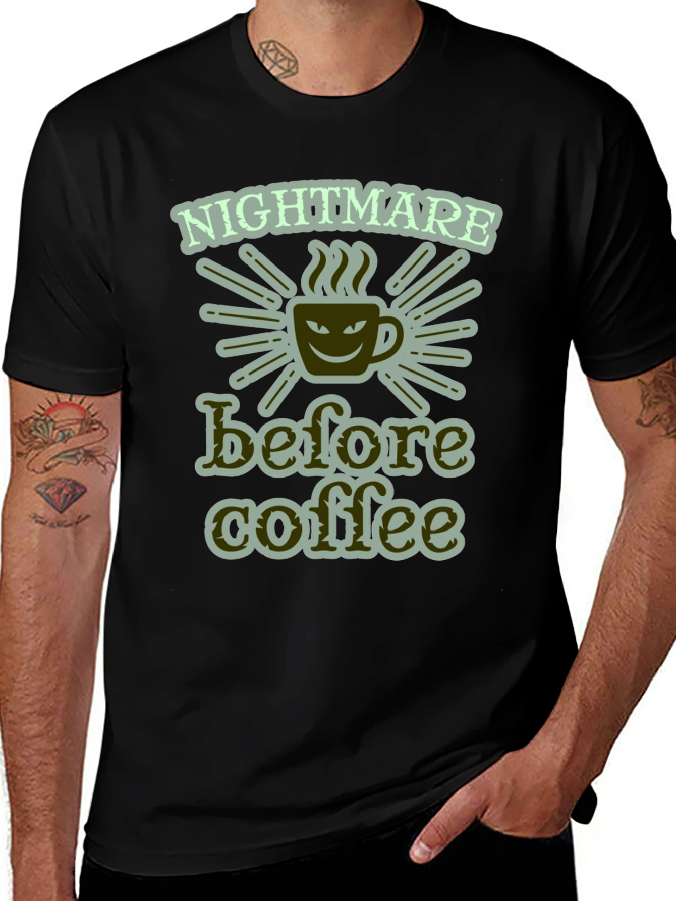 Variant 20 of Nightmare Before Coffee Graphic Tee - Funny Slogan Shirt