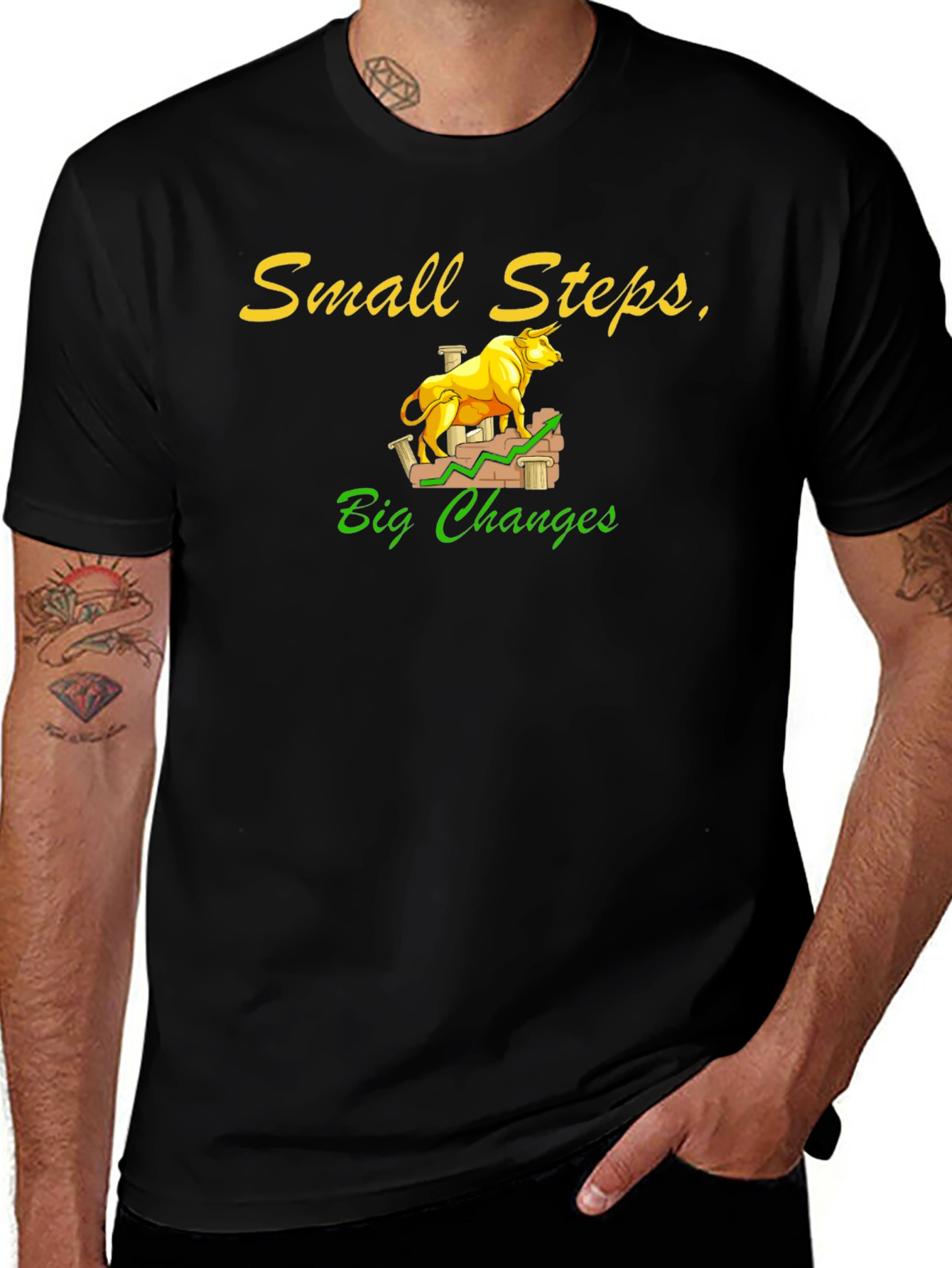 Variant 27 of Small Steps, Big Changes Bull Market T-Shirt