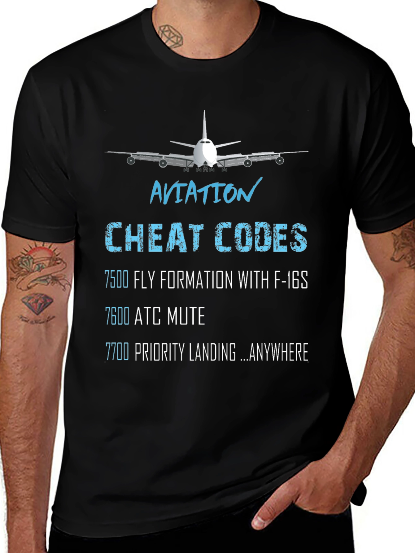 Aviation Cheat Codes Graphic T-Shirt