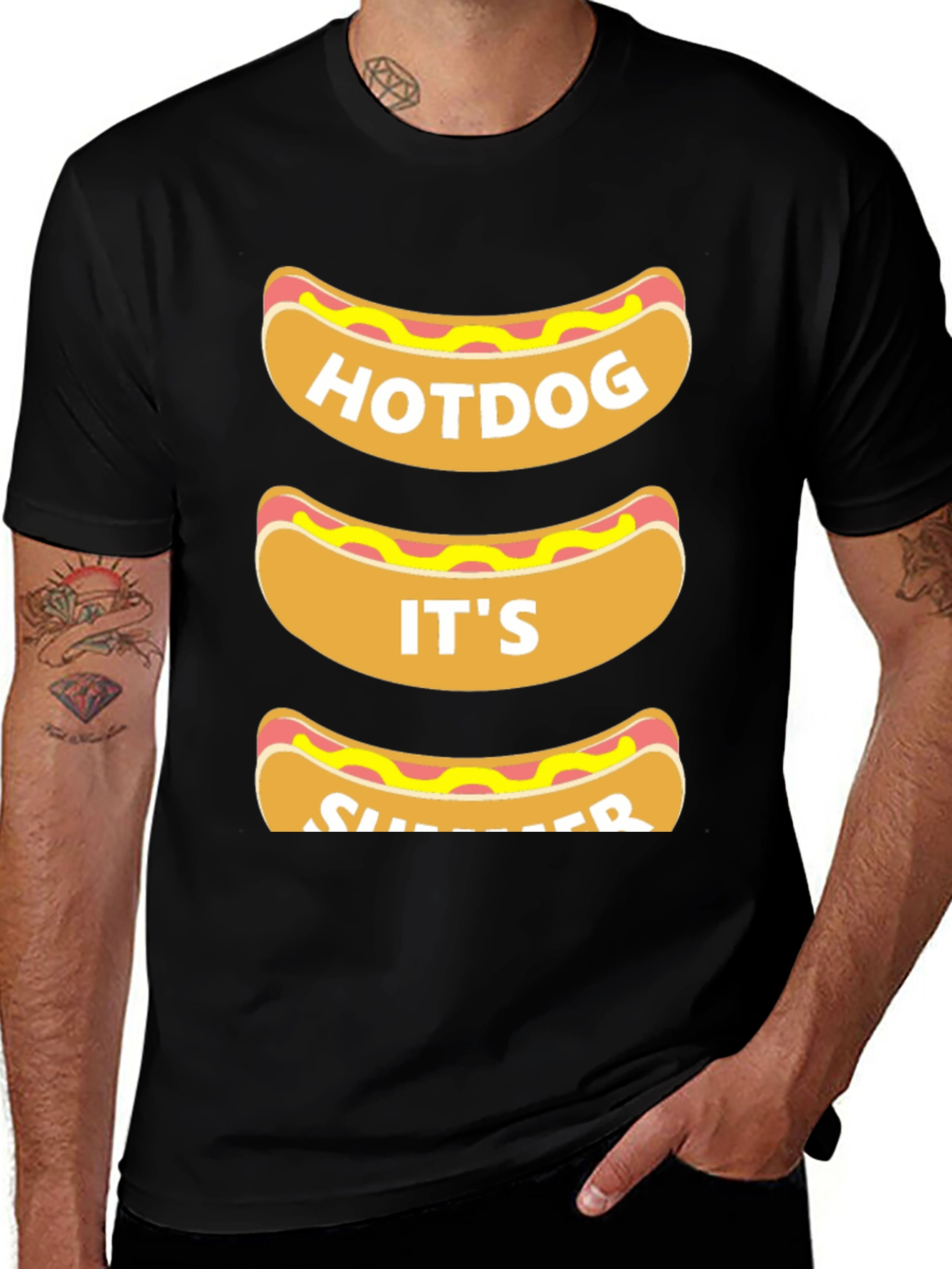 Variant 5 of Hotdog It's Summer T-Shirt - Funny Foodie Tee