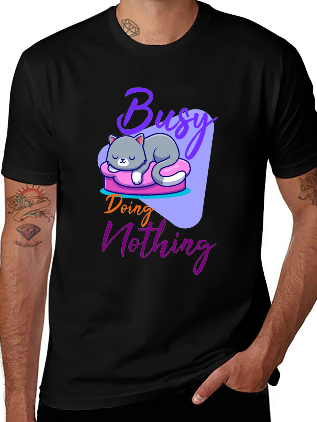Variant 12 of Busy Doing Nothing Cat T-Shirt