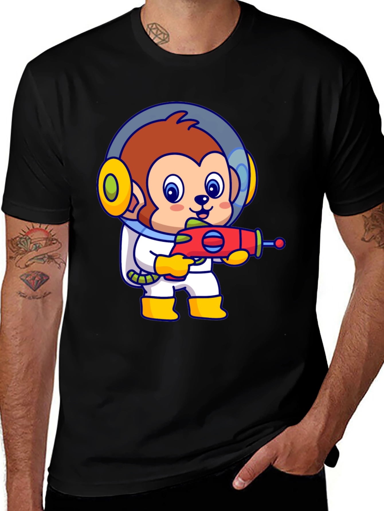 Variant 20 of Astronaut Monkey T-Shirt - Fun Space Design