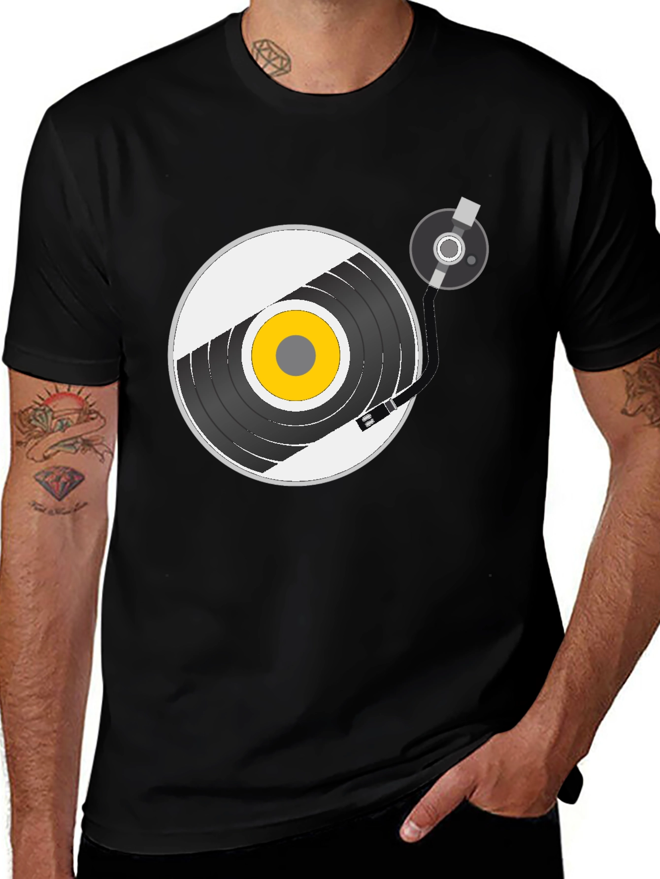 Variant 14 of Retro Vinyl Record Player Graphic T-Shirt