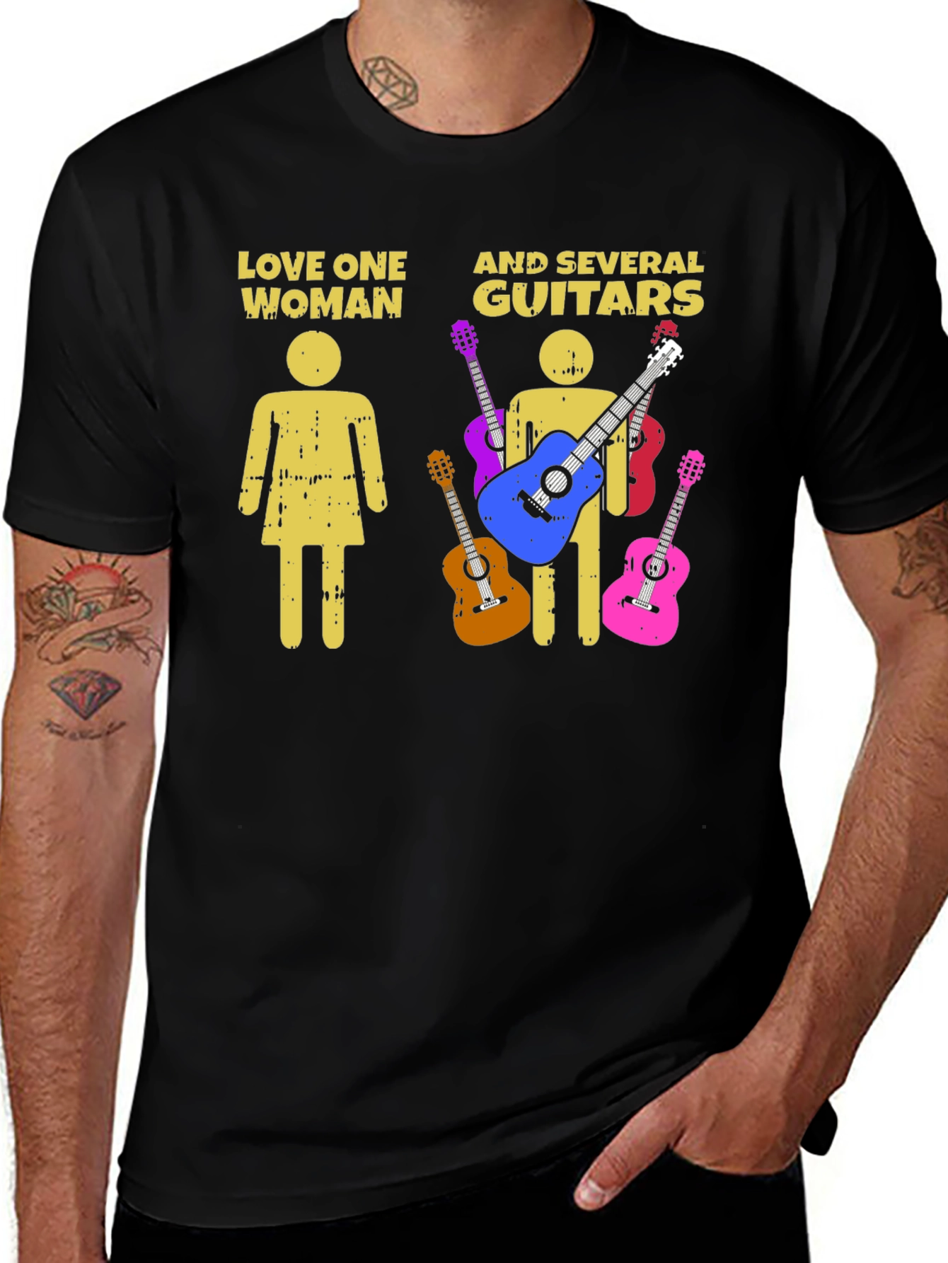 Variant 13 of Love One Woman and Several Guitars Graphic T-Shirt
