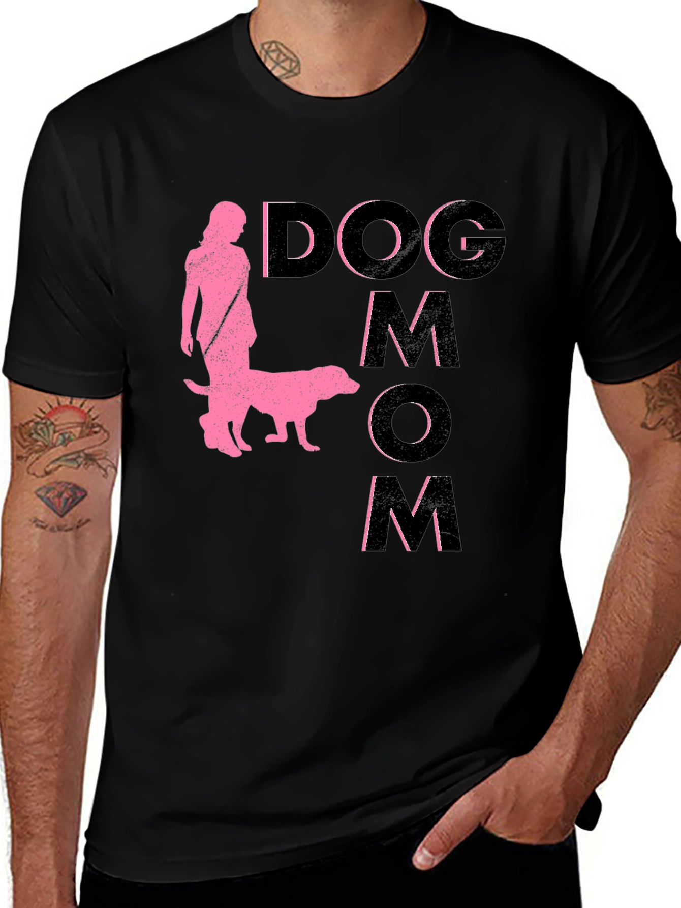 Variant 28 of Dog Mom Graphic T-Shirt - Black
