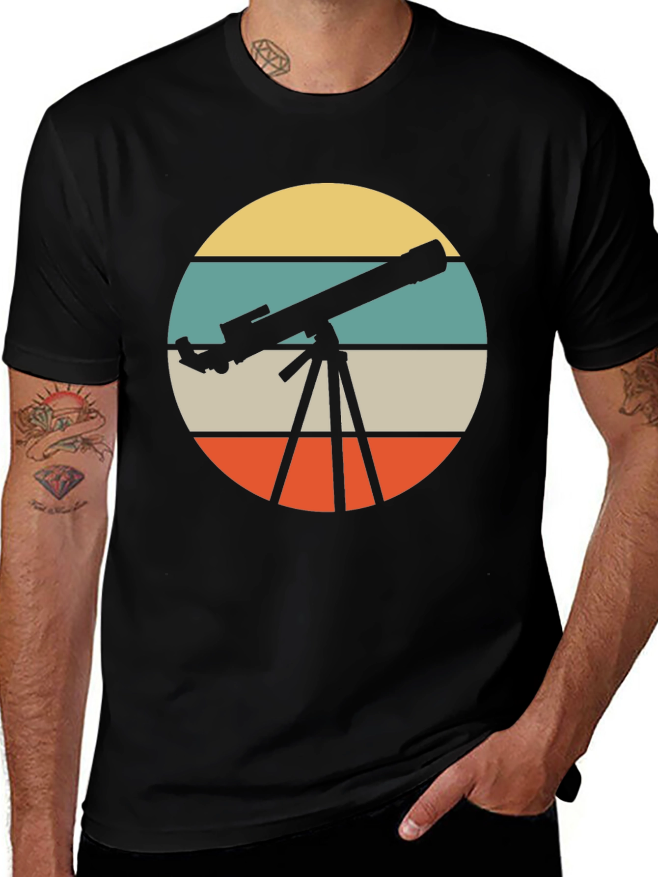 Variant 25 of Telescope Retro Graphic T-Shirt - Astronomy Lover Tee