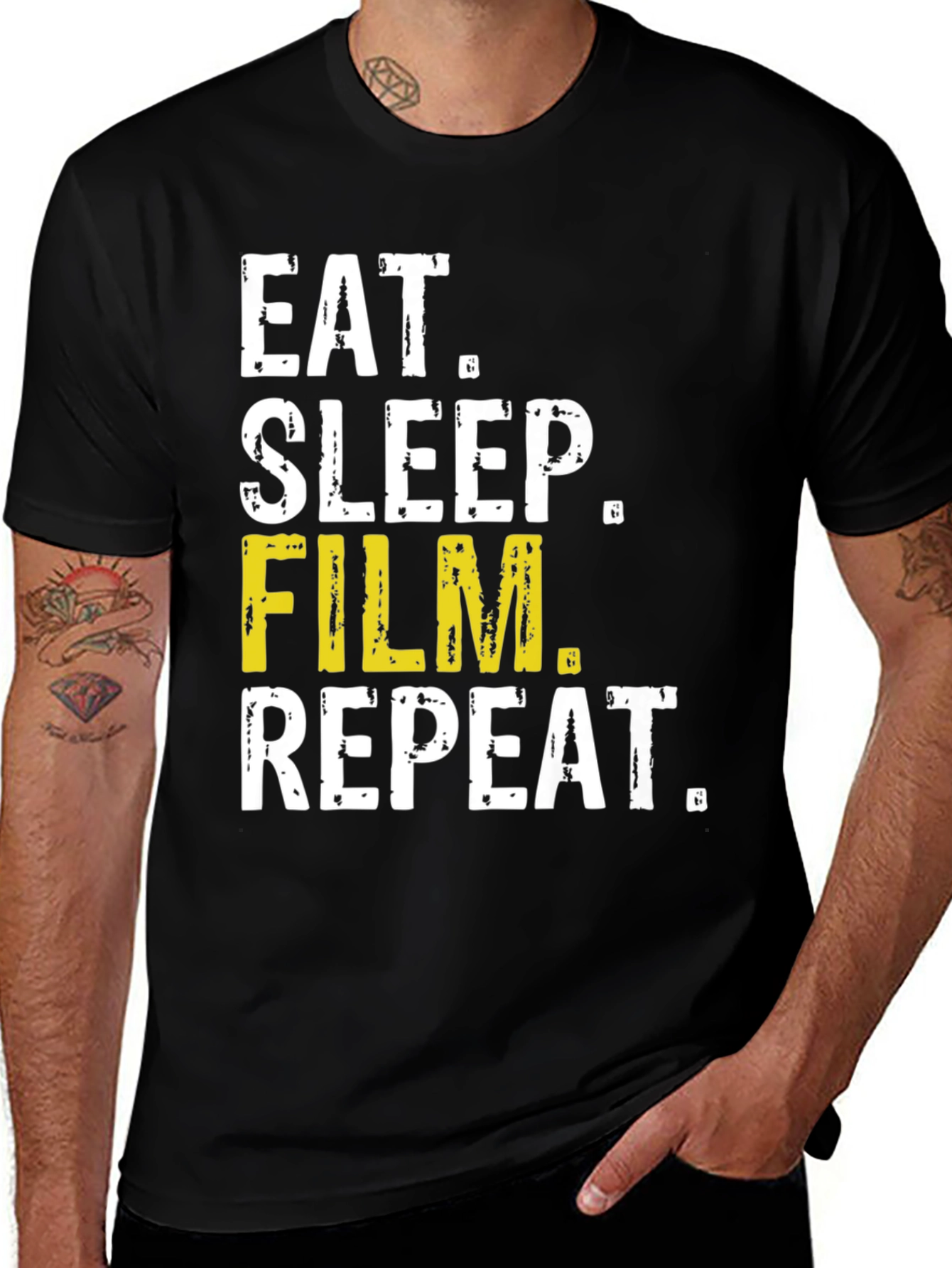 Variant 7 of Eat Sleep Film Repeat T-Shirt