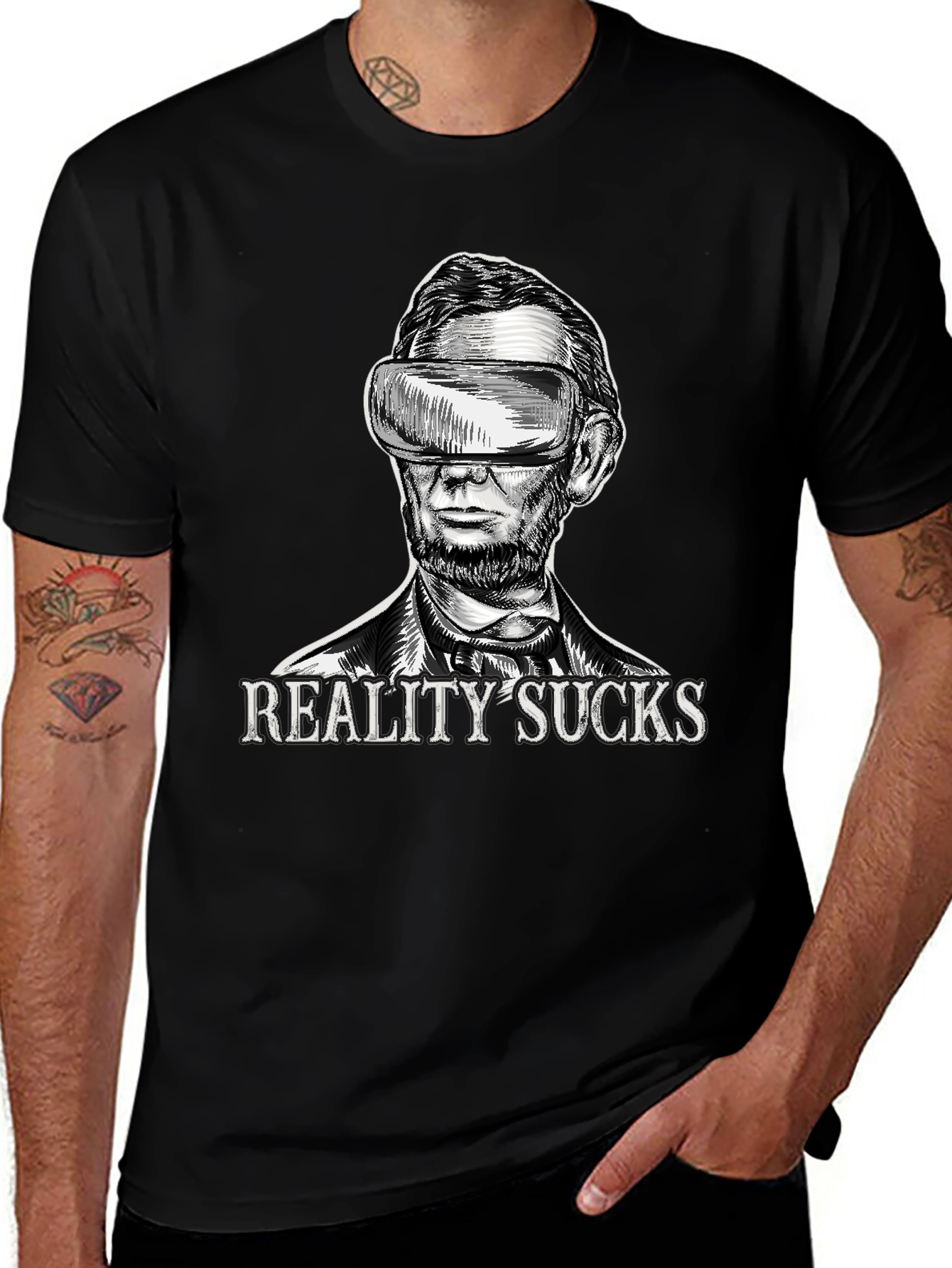Variant 23 of Reality Sucks VR Abraham Lincoln T-Shirt