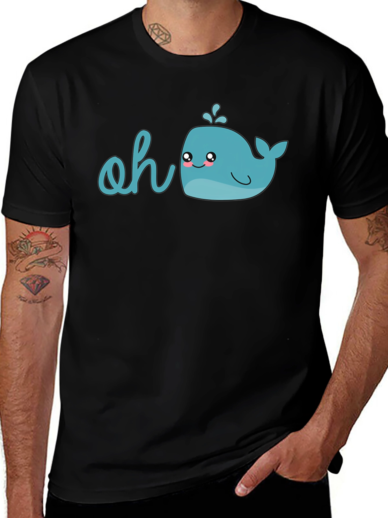 Variant 10 of Cute Cartoon Whale Graphic T-Shirt