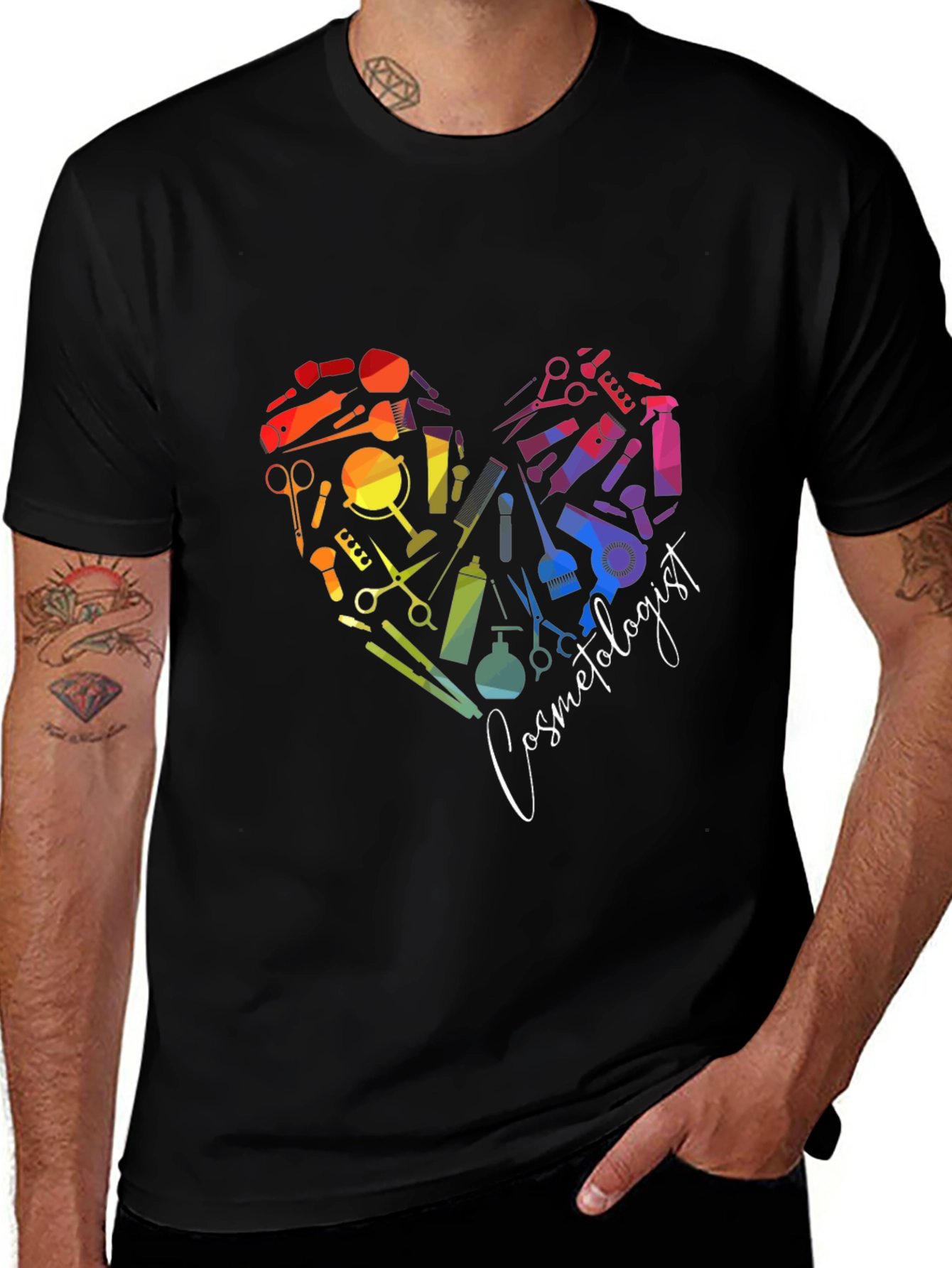 Variant 22 of Cosmetologist Heart Graphic T-Shirt