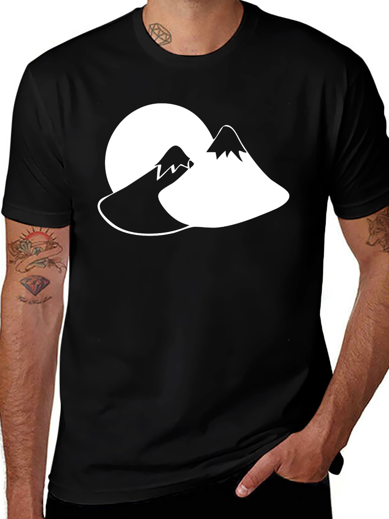 Variant 10 of Mountain Graphic T-Shirt - Black