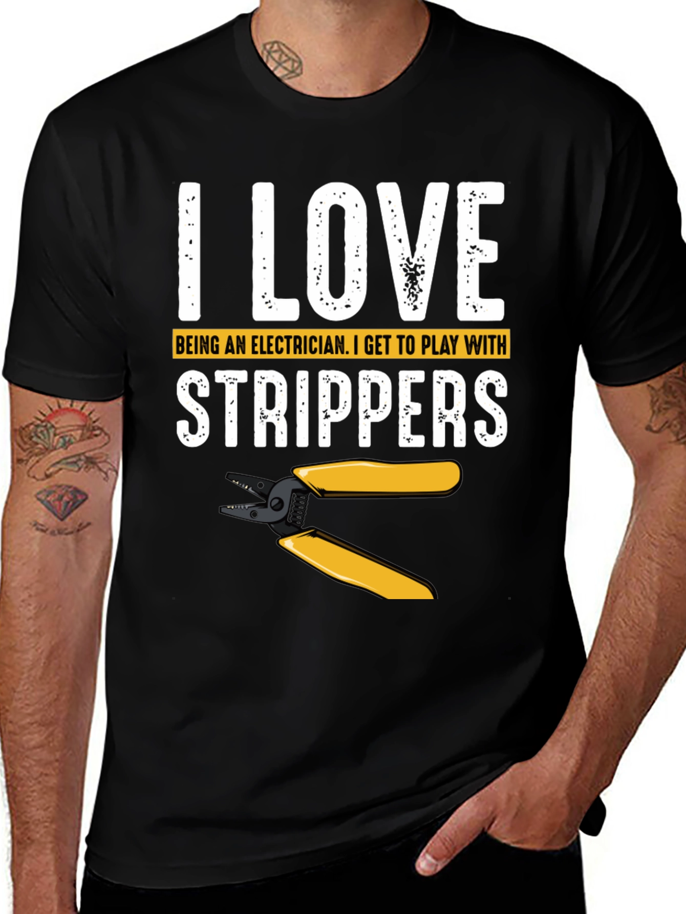 Electrician Humor T-Shirt - I Love Strippers!