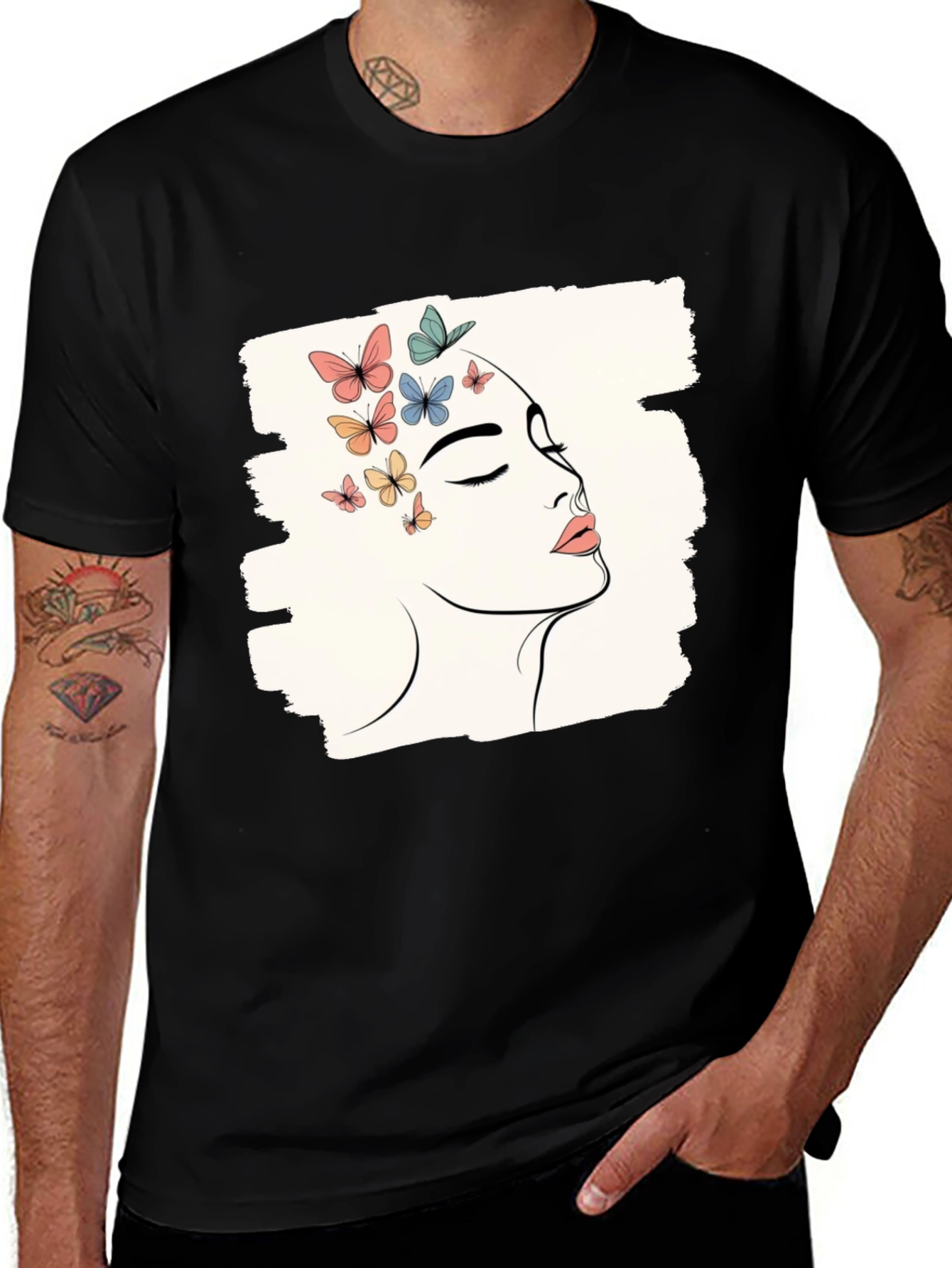 Variant 26 of Butterfly Mind T-Shirt - Artistic Graphic Tee