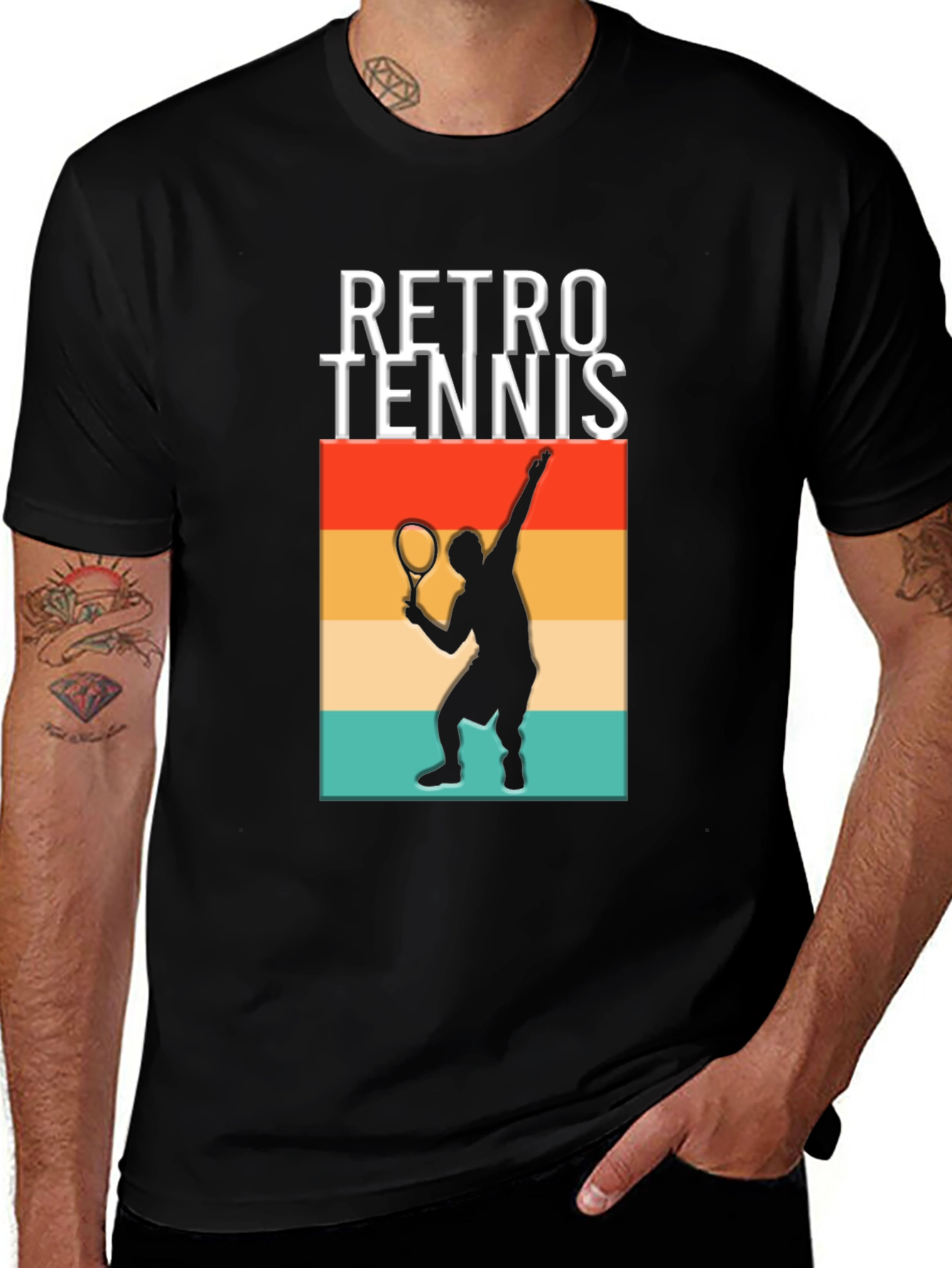 Variant 22 of Retro Tennis Player Graphic T-Shirt