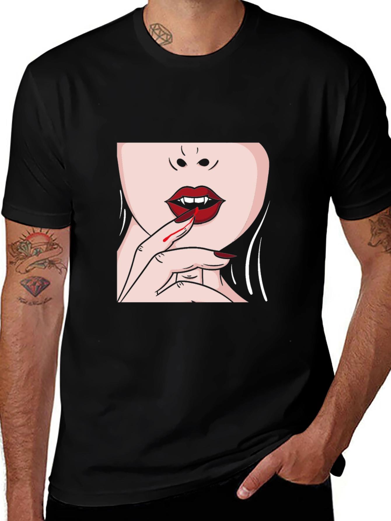 Black Vampire Kiss Graphic T-Shirt - Black main image