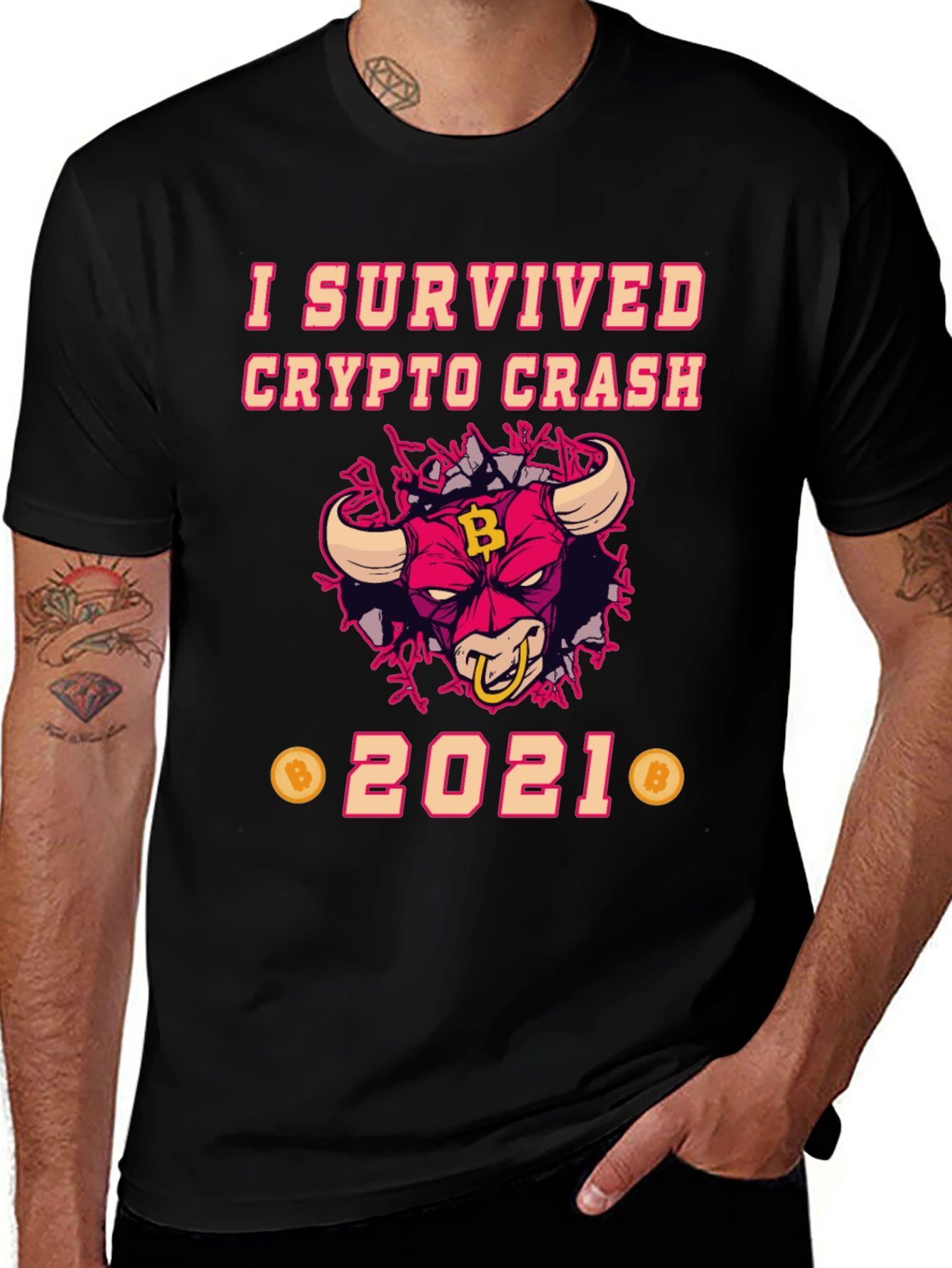 Variant 22 of Crypto Crash 2021 Survivor T-Shirt
