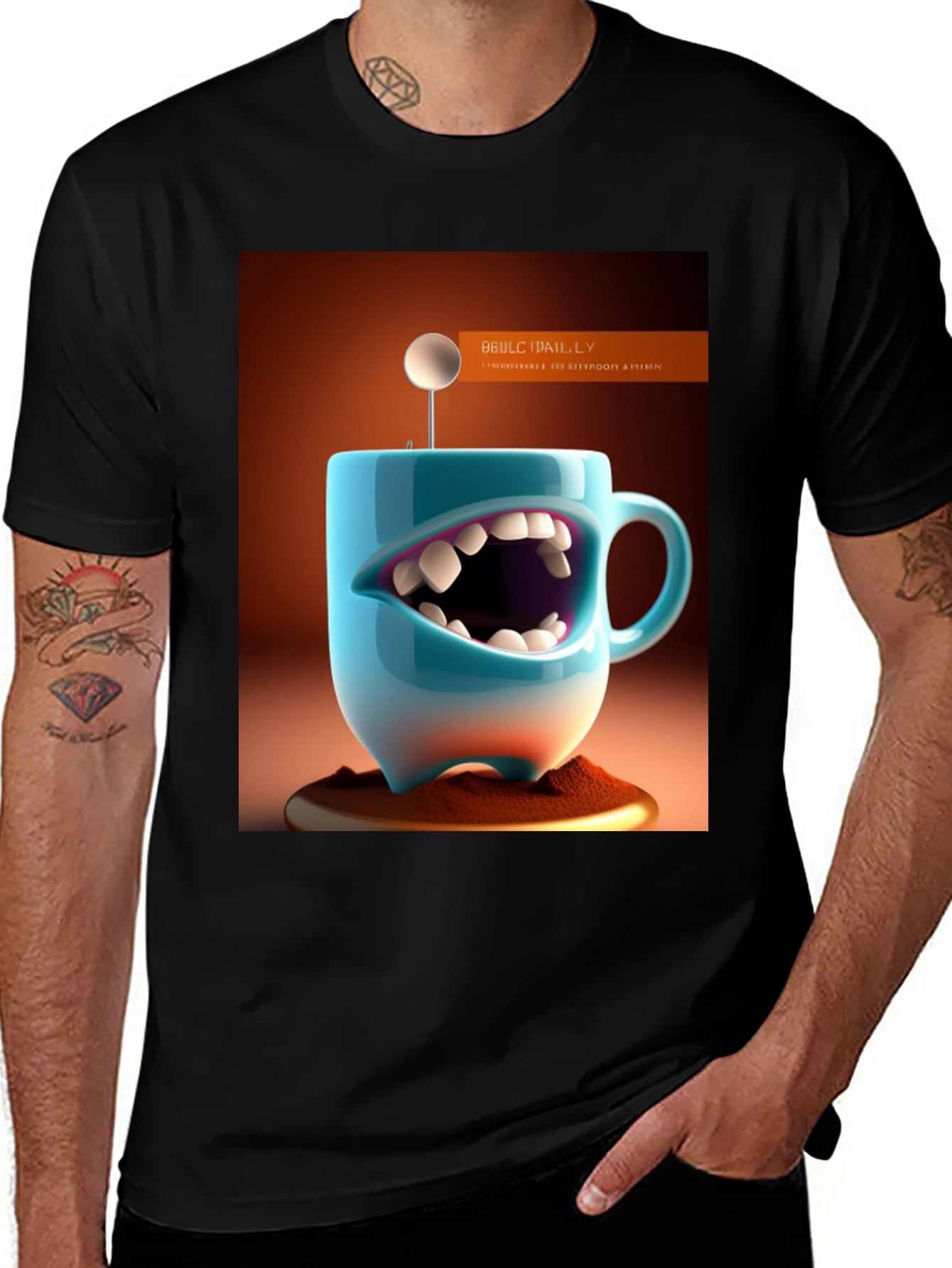 Variant 24 of Humorous Coffee Mug Monster Graphic Tee