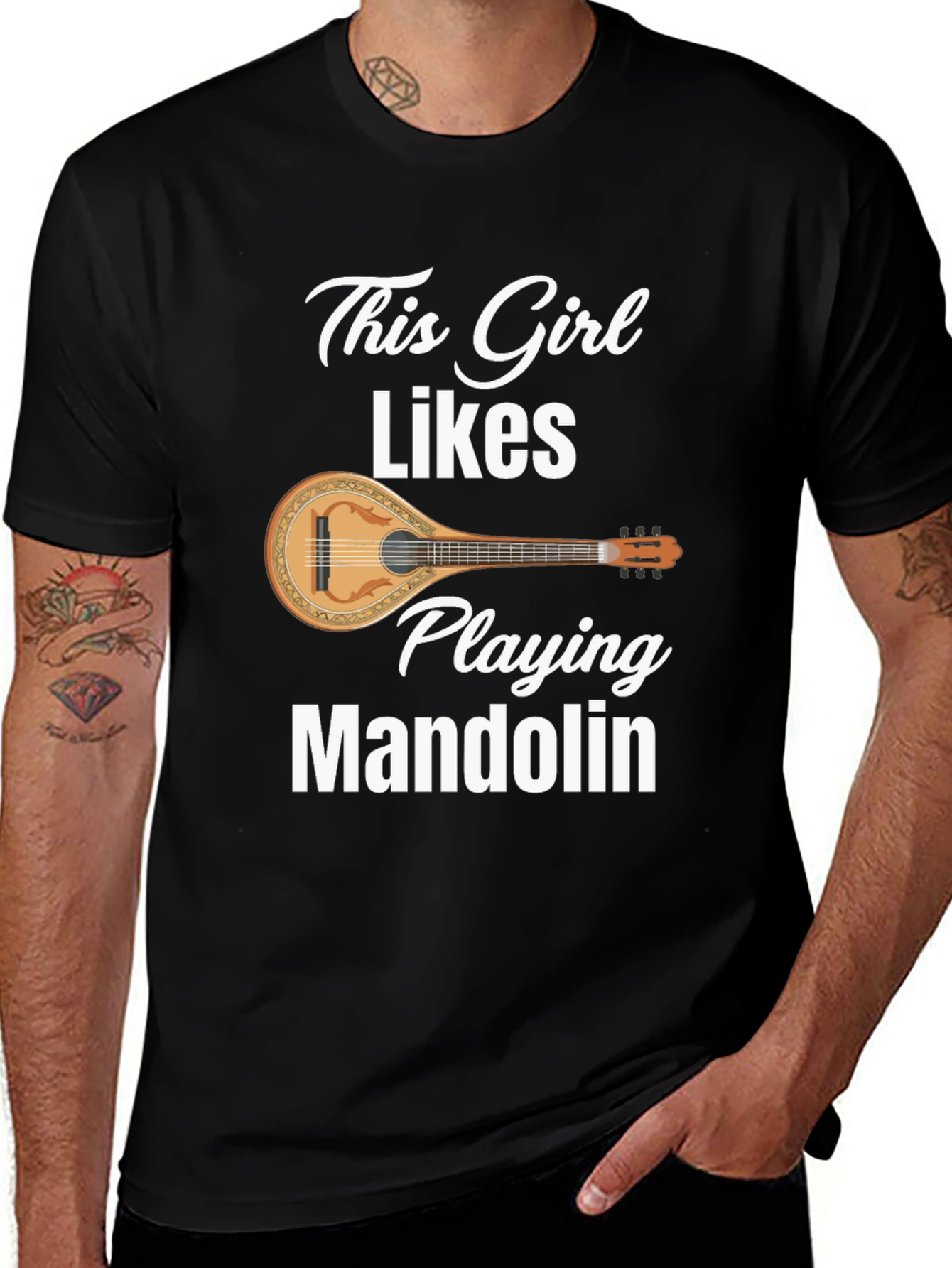 Variant 11 of This Girl Likes Playing Mandolin T-Shirt