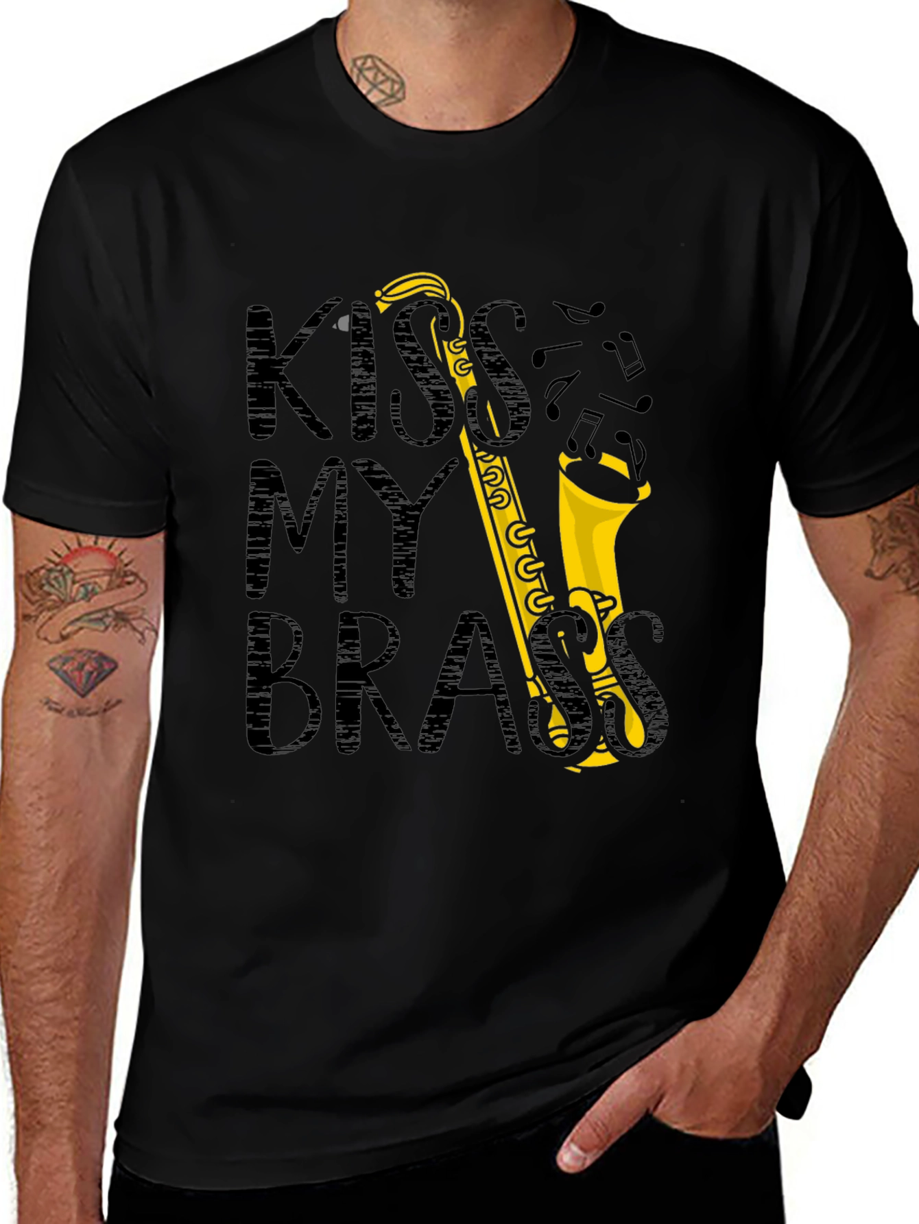 Variant 5 of Kiss My Brass Saxophone Graphic T-Shirt