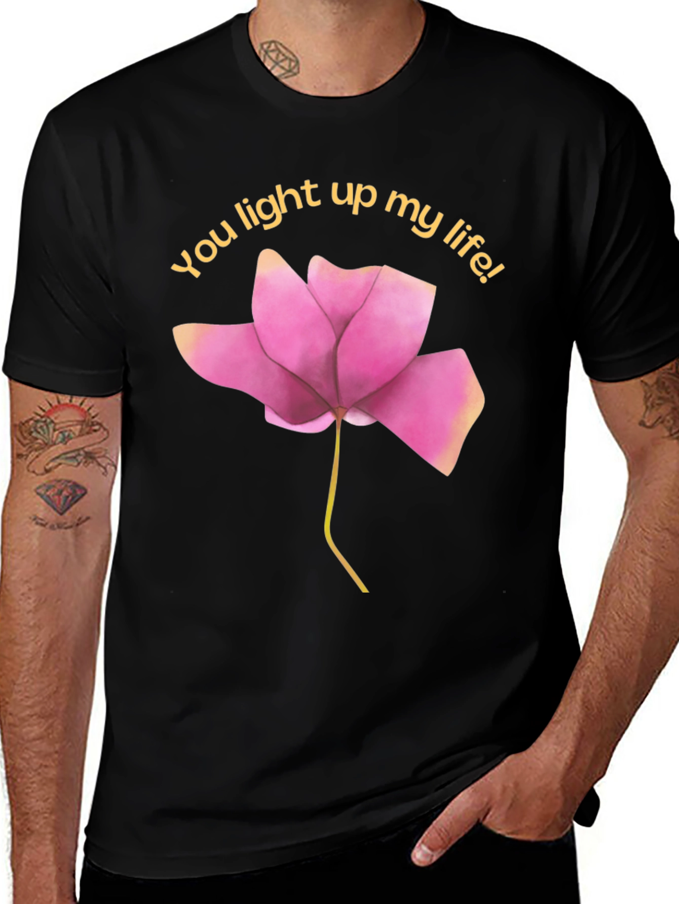 Variant 3 of Floral Graphic T-Shirt - You Light Up My Life