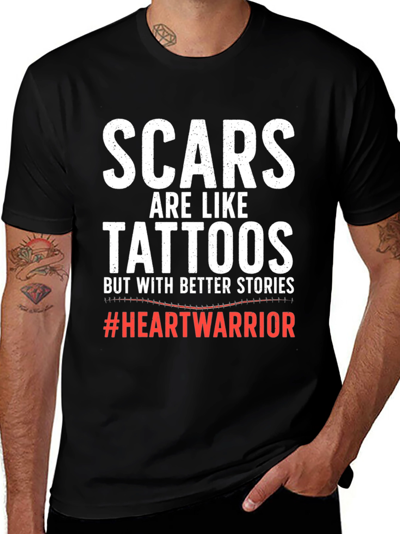 Variant 8 of Scars are Like Tattoos T-Shirt Heart Warrior