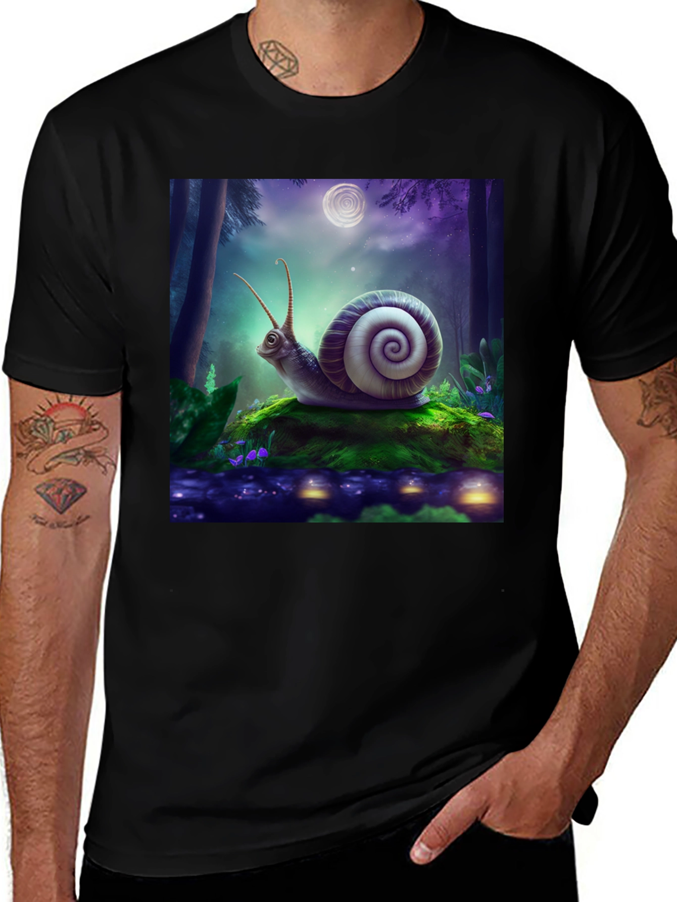 Variant 9 of Whimsical Snail Graphic Tee
