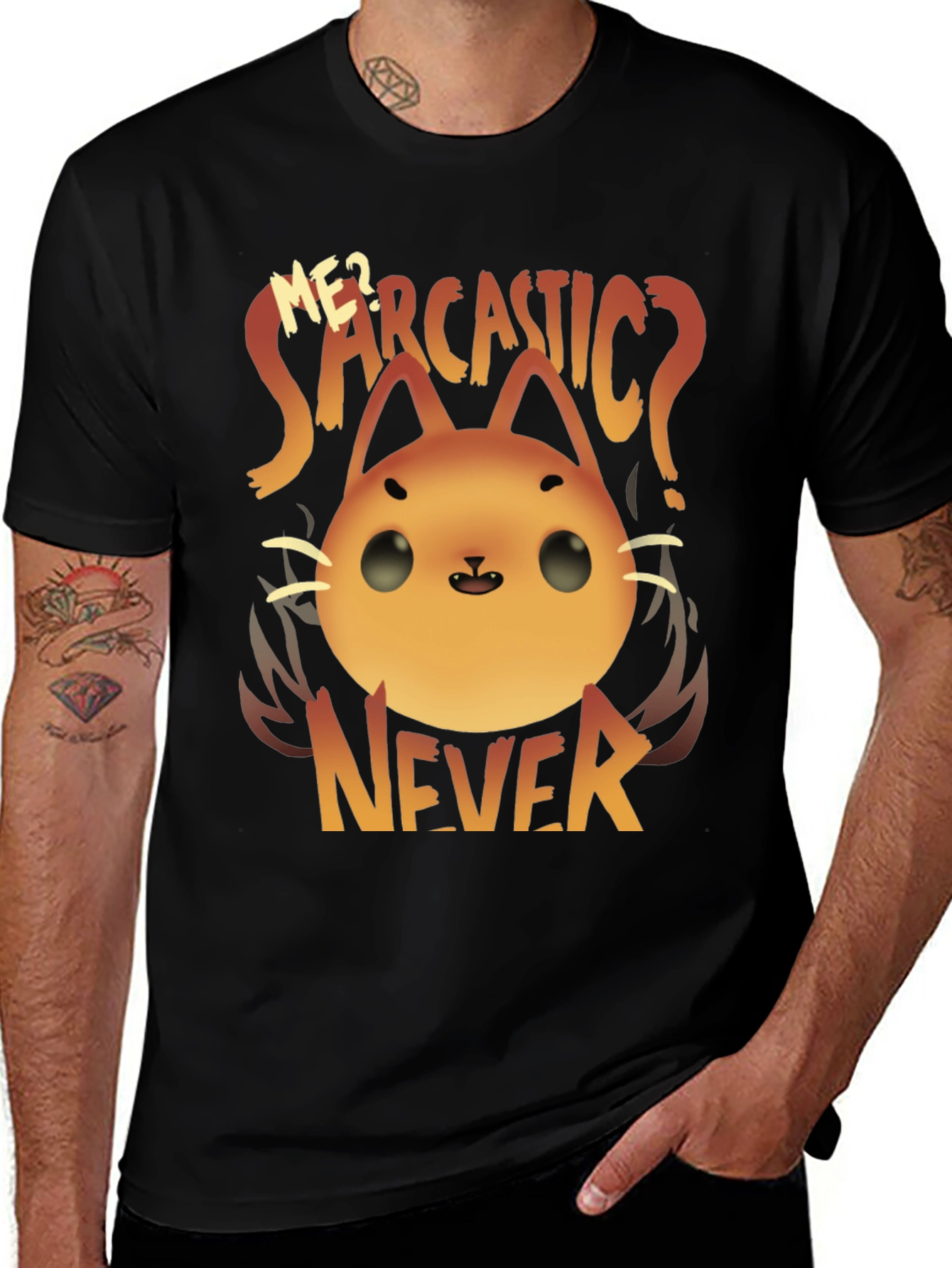 Variant 14 of Sarcastic Cat Graphic T-Shirt - Never!