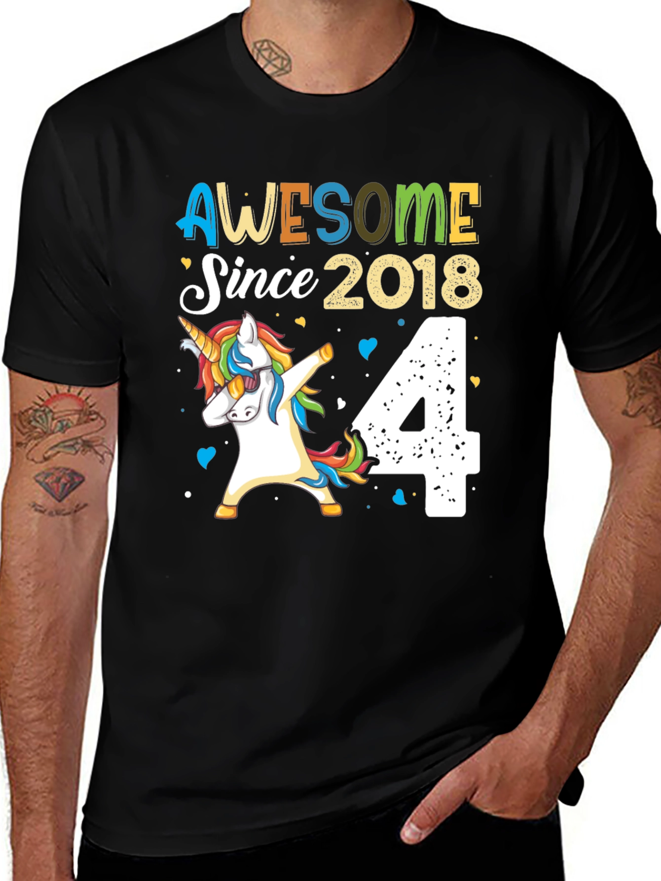 Variant 29 of Awesome Since 2018 Unicorn 4th Birthday T-Shirt