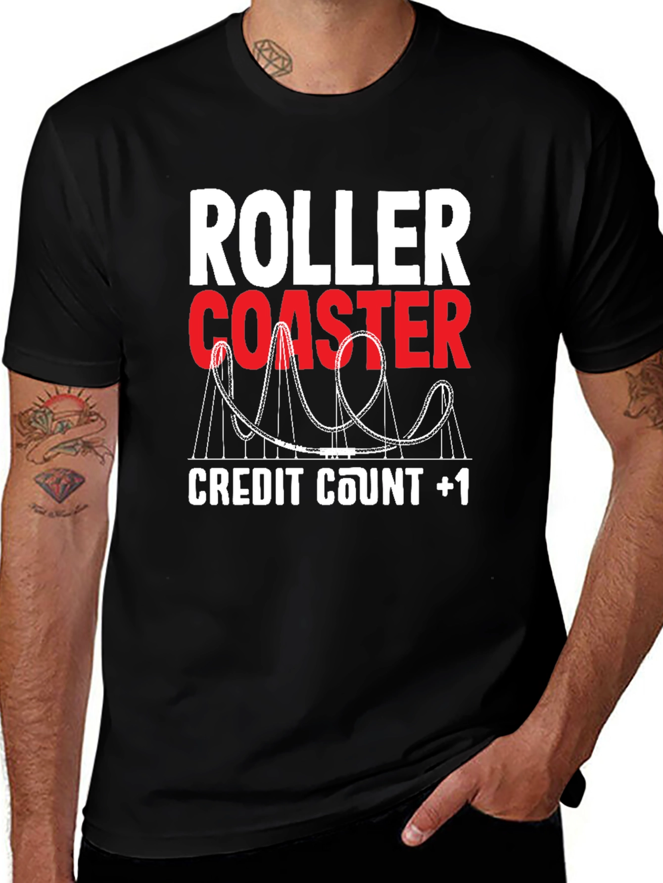 Roller Coaster Credit Count +1 Tee