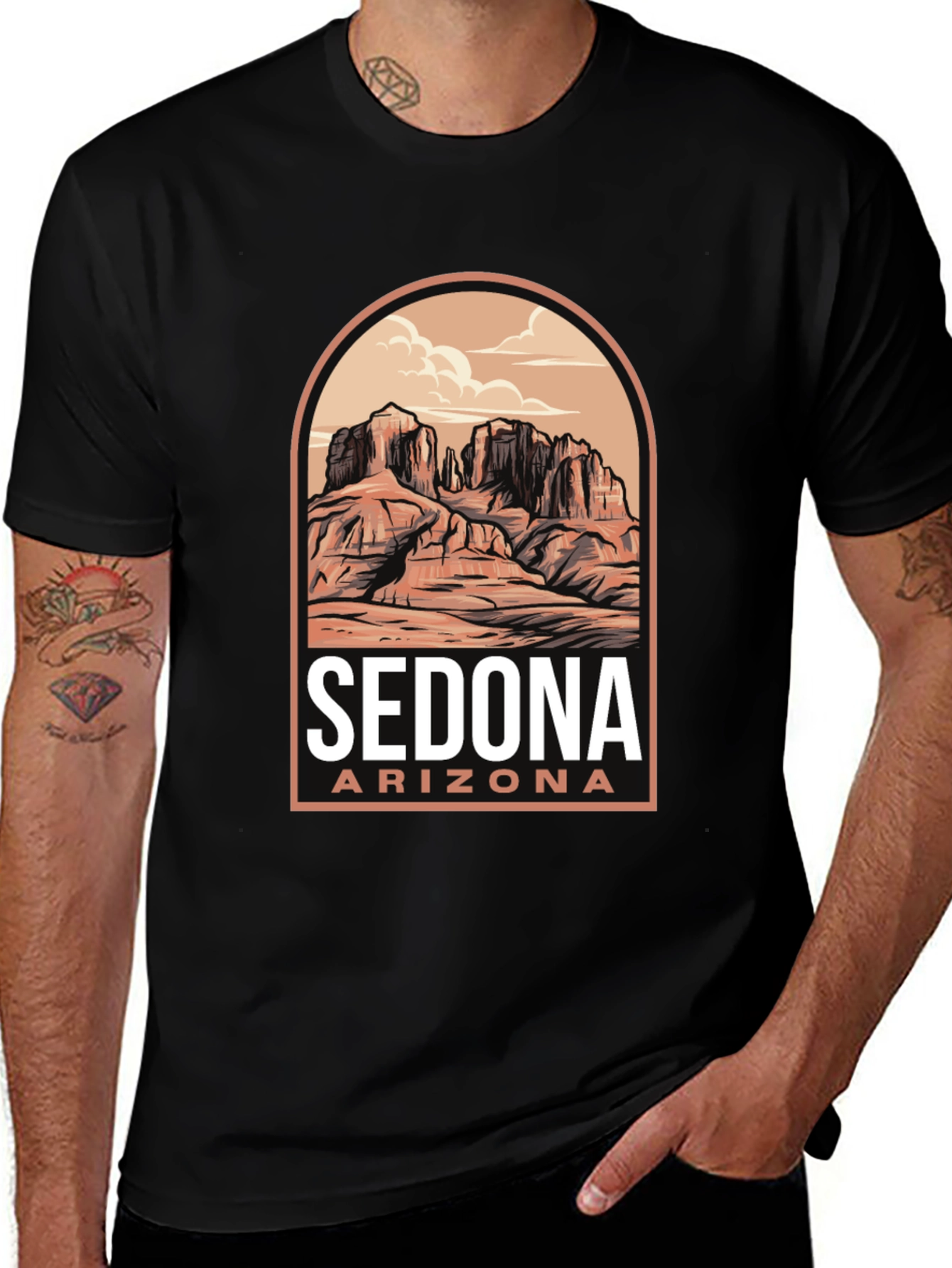 Sedona Arizona Graphic T-Shirt - Desert Scene