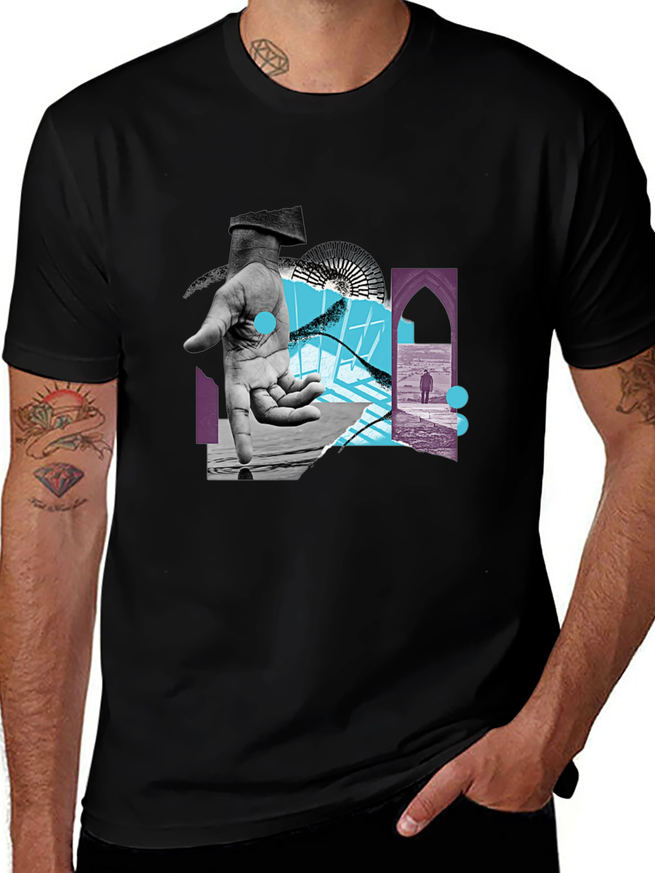Variant 19 of Abstract Graphic Print Tee - Modern Art T-Shirt