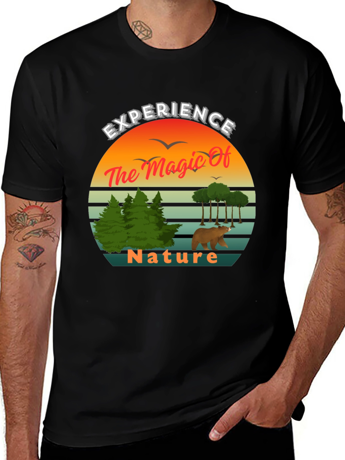 Variant 26 of Experience the Magic of Nature Bear Graphic T-Shirt