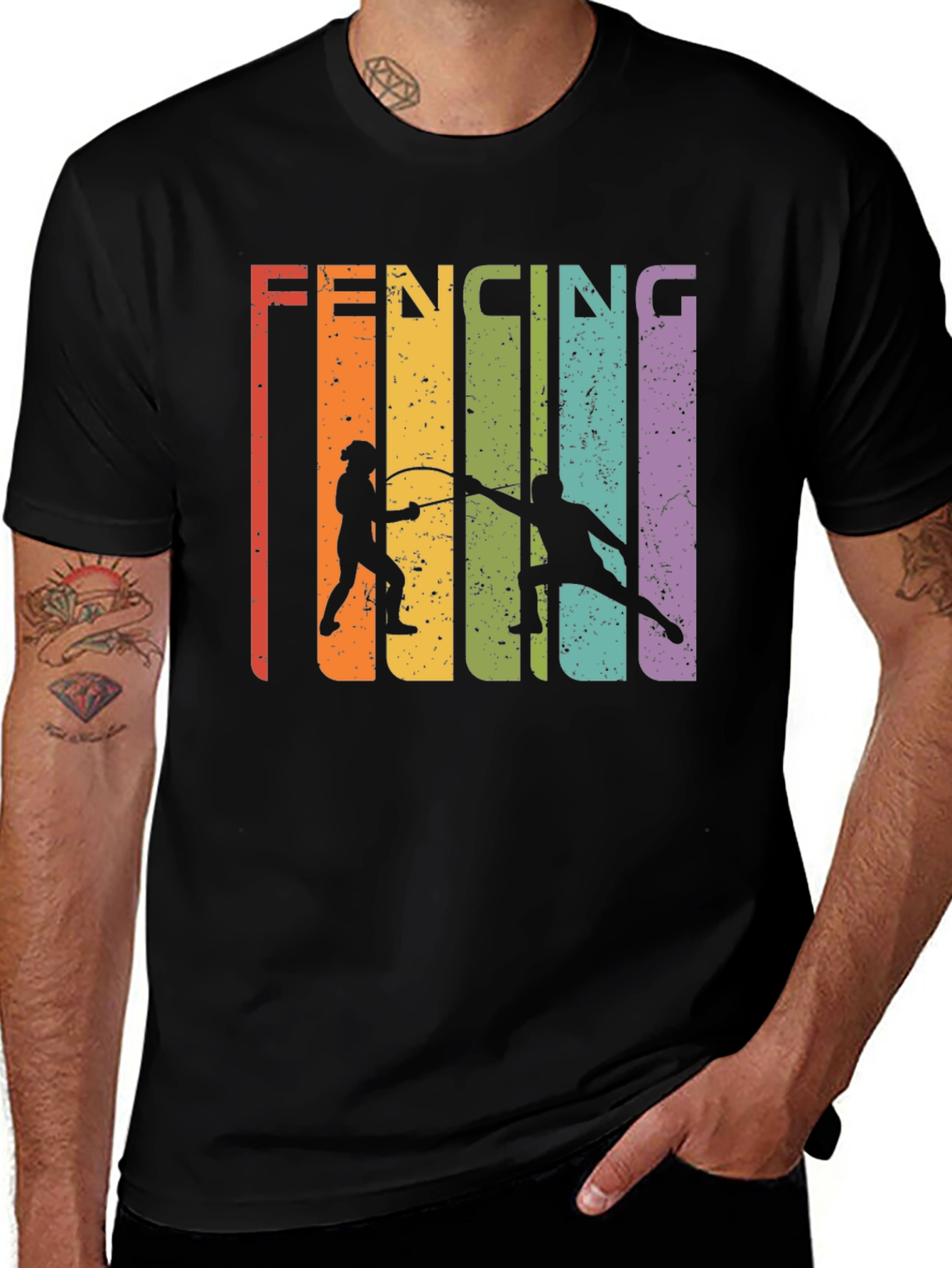 Variant 24 of Retro Fencing Graphic T-Shirt